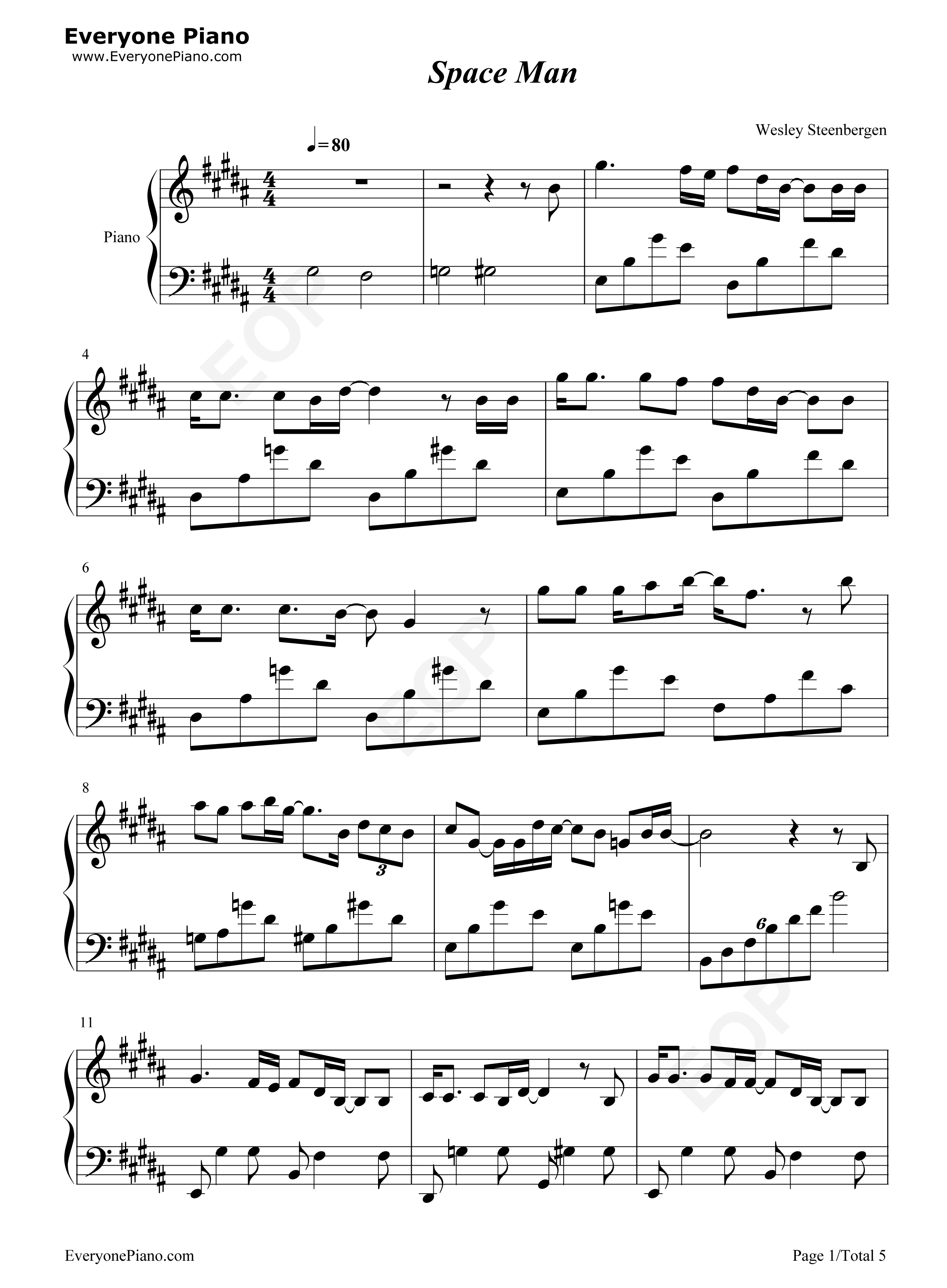 Space_Man钢琴谱_Sam_Ryder