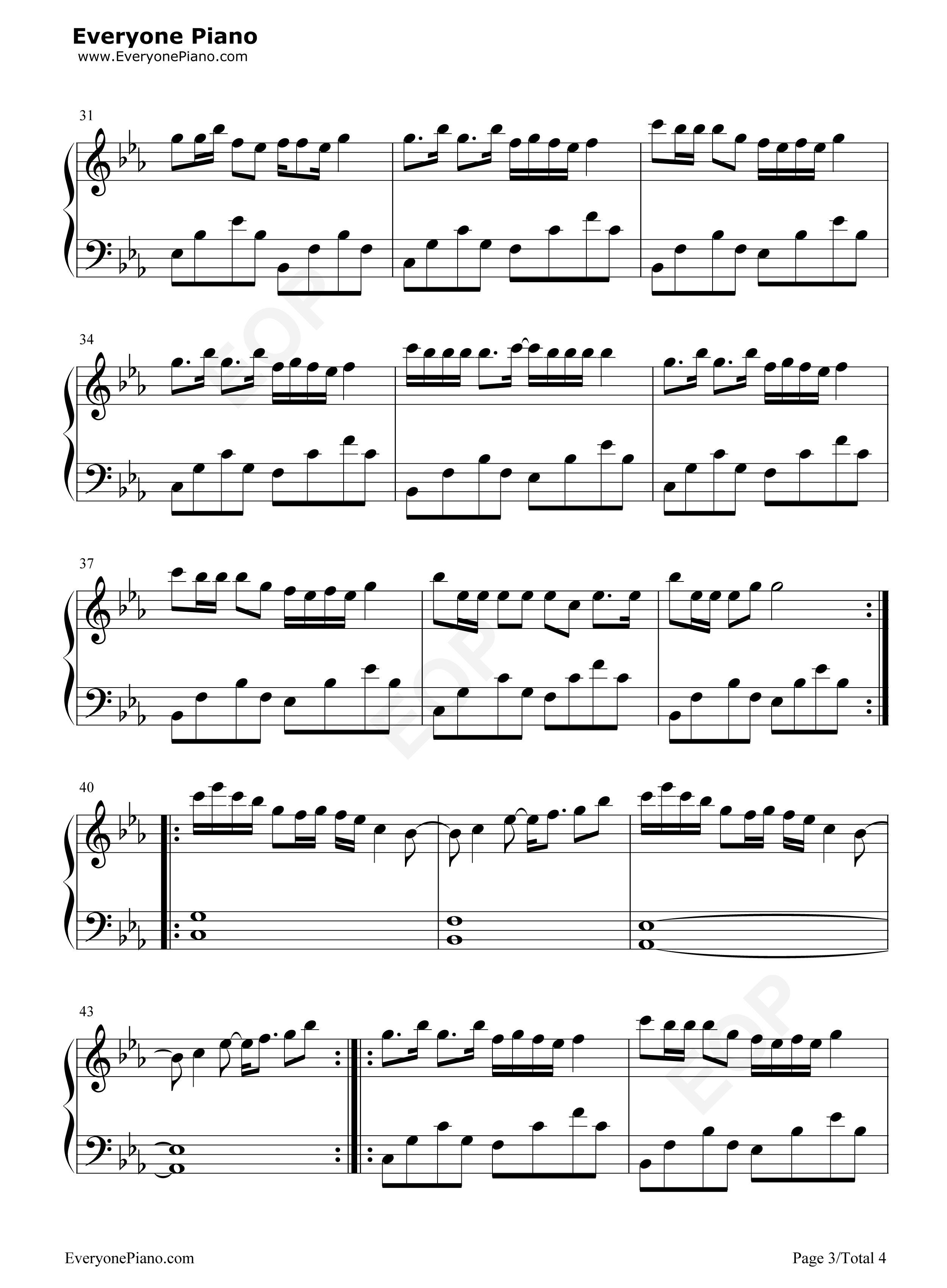 睫毛弯弯钢琴谱_王心凌