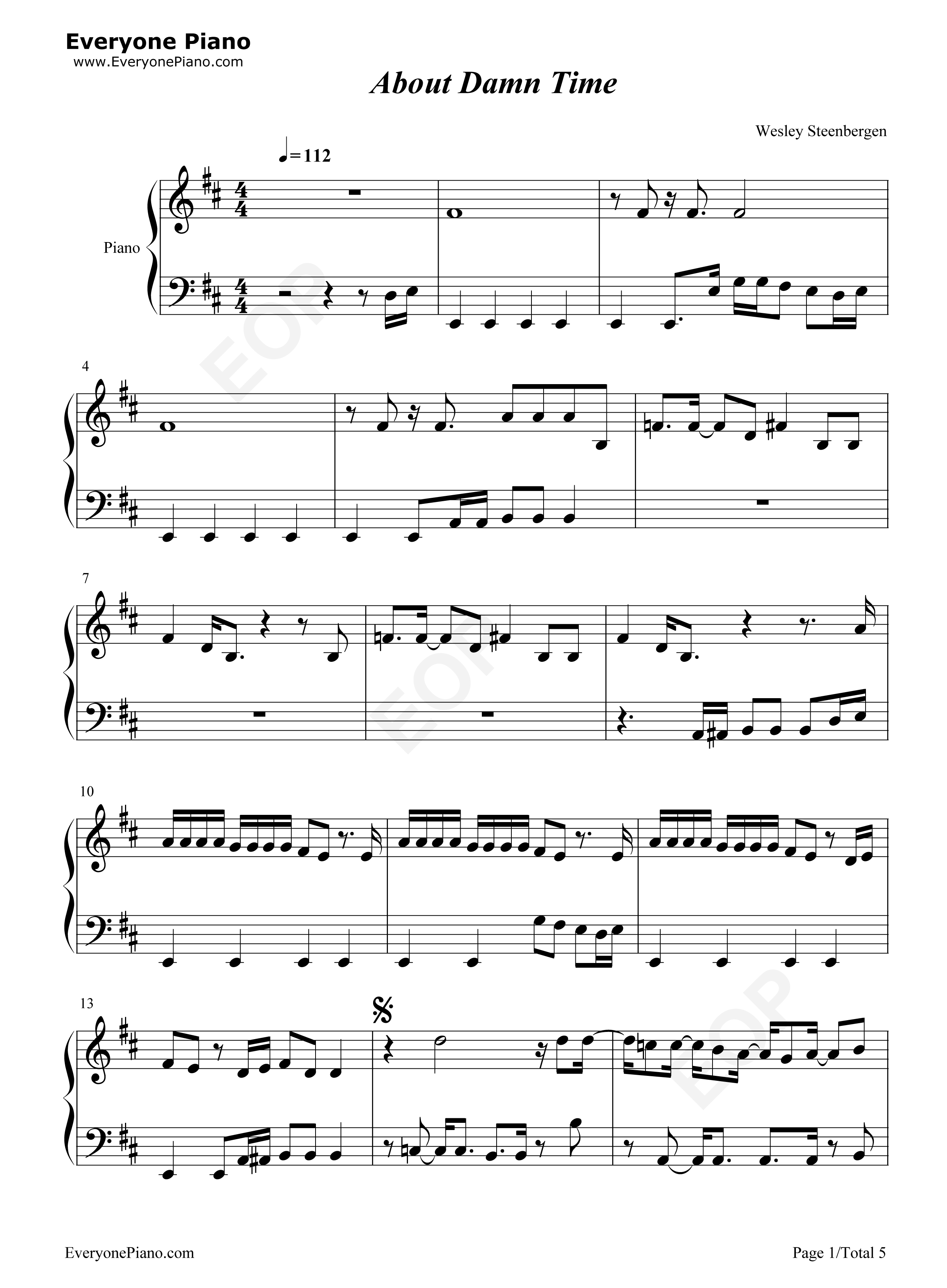 About_Damn_Time钢琴谱_Lizzo