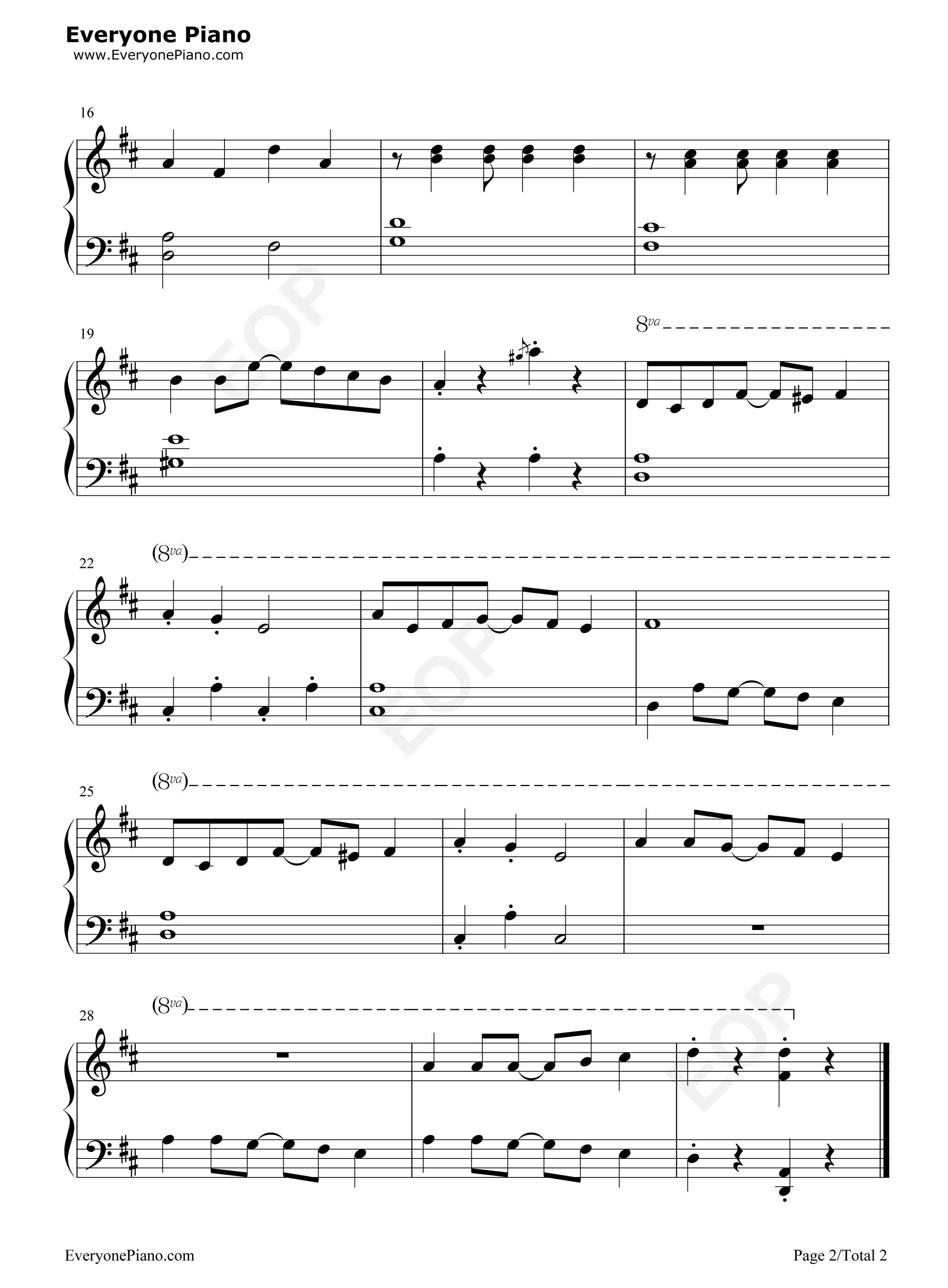 西班牙狂欢日钢琴谱_梅洛迪·伯贝尔