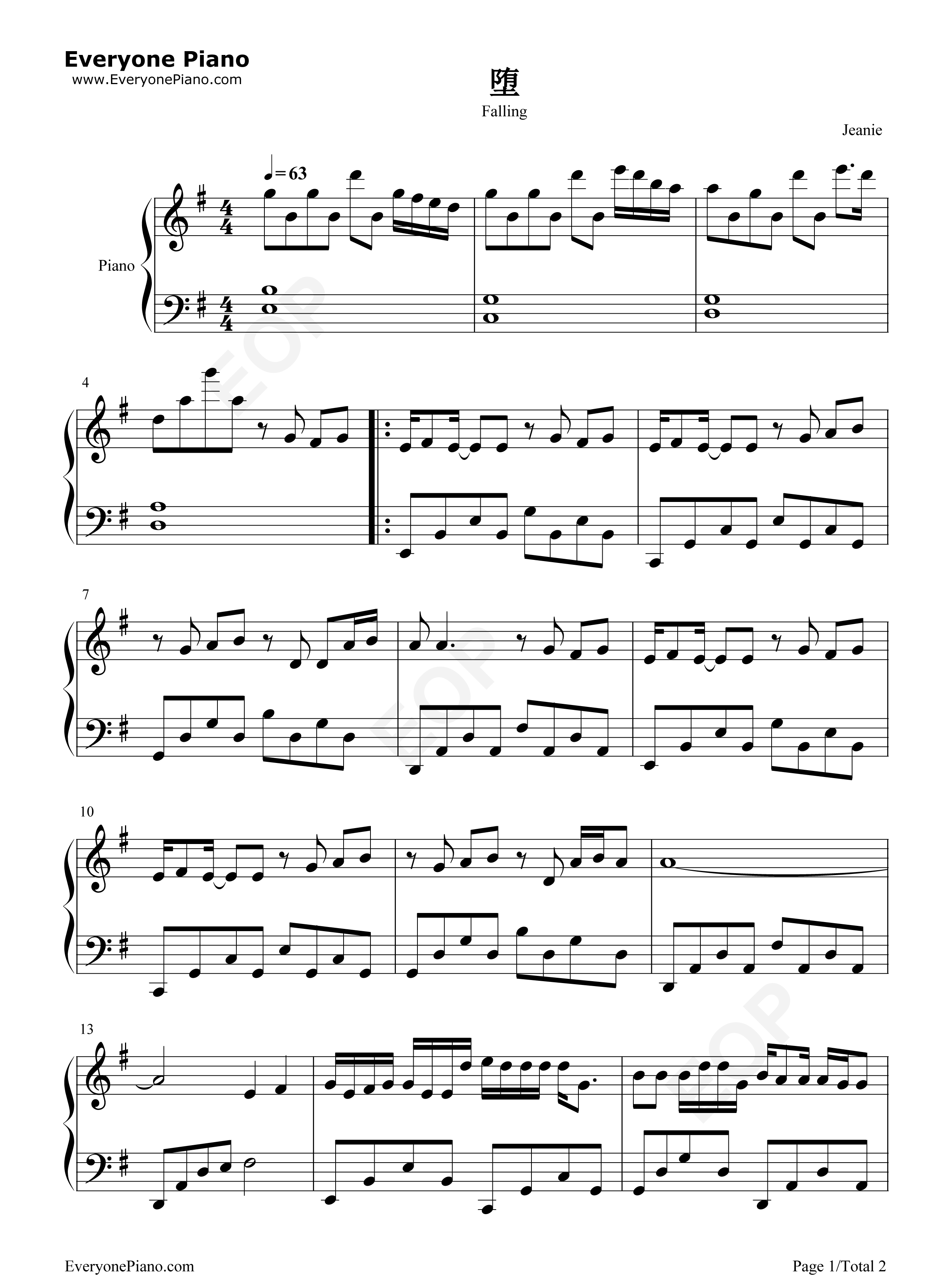 堕钢琴谱_Zyboy忠宇