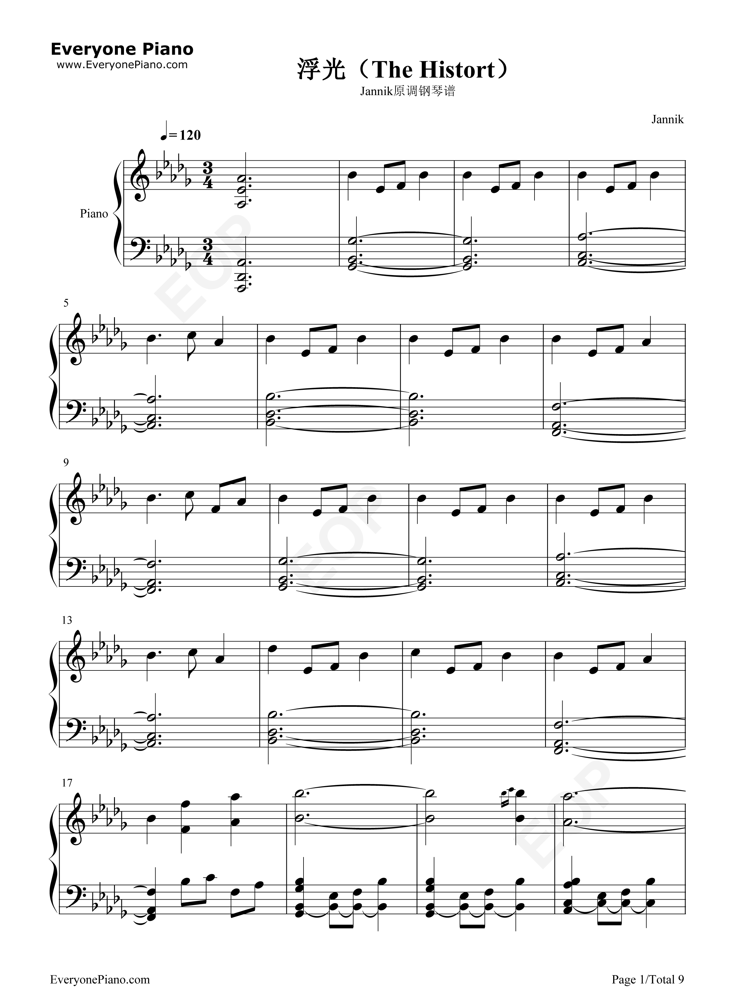 浮光_The_History钢琴谱_Jannik