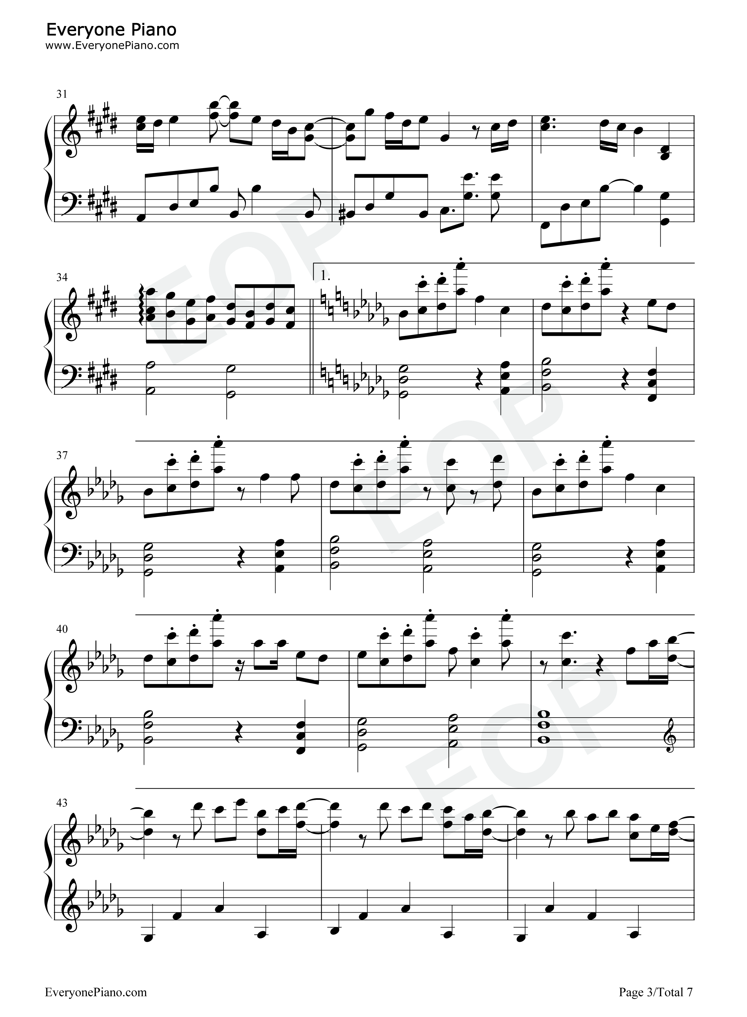 M八七钢琴谱_米津玄师