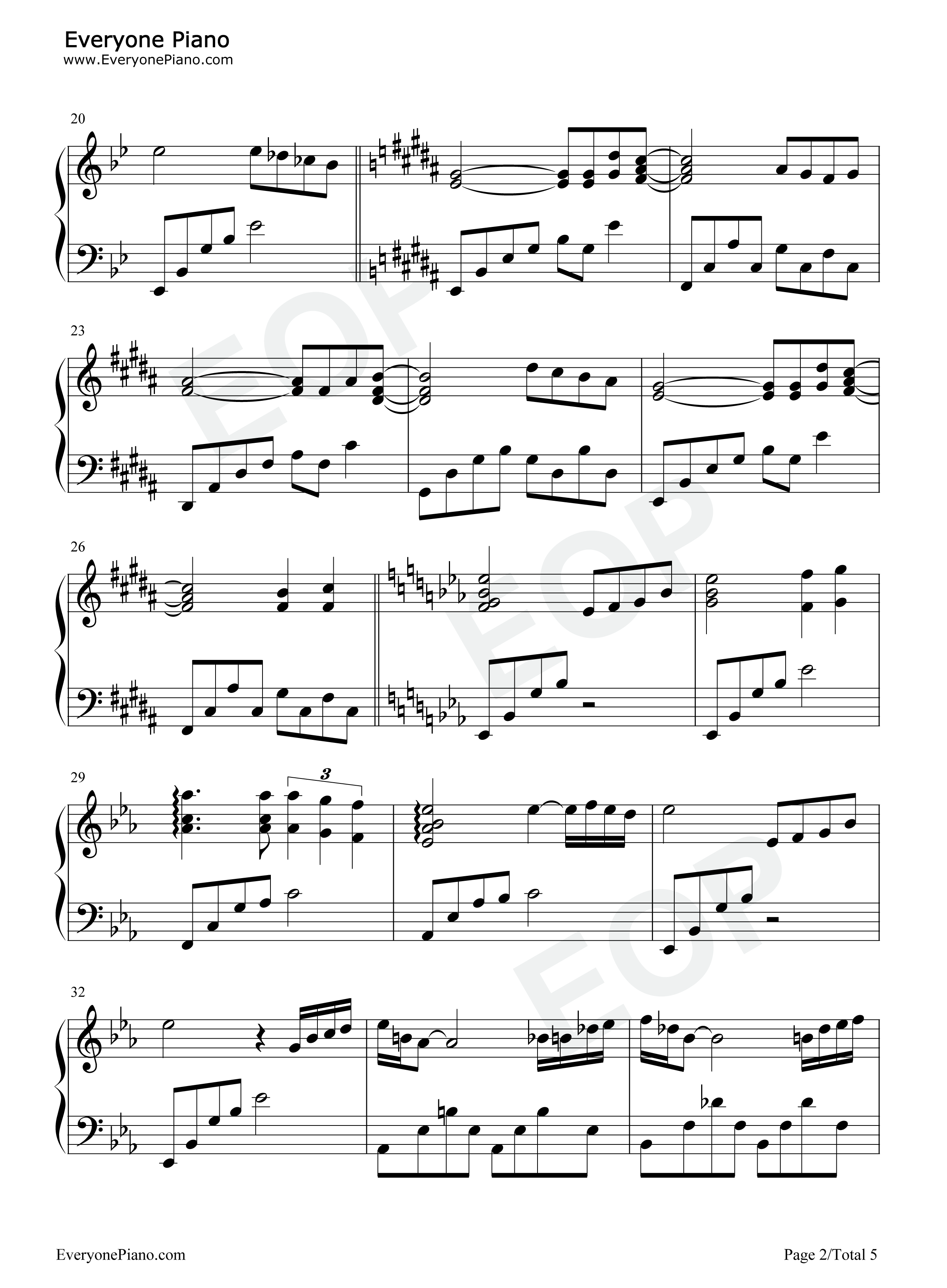 はつ恋钢琴谱_久石让