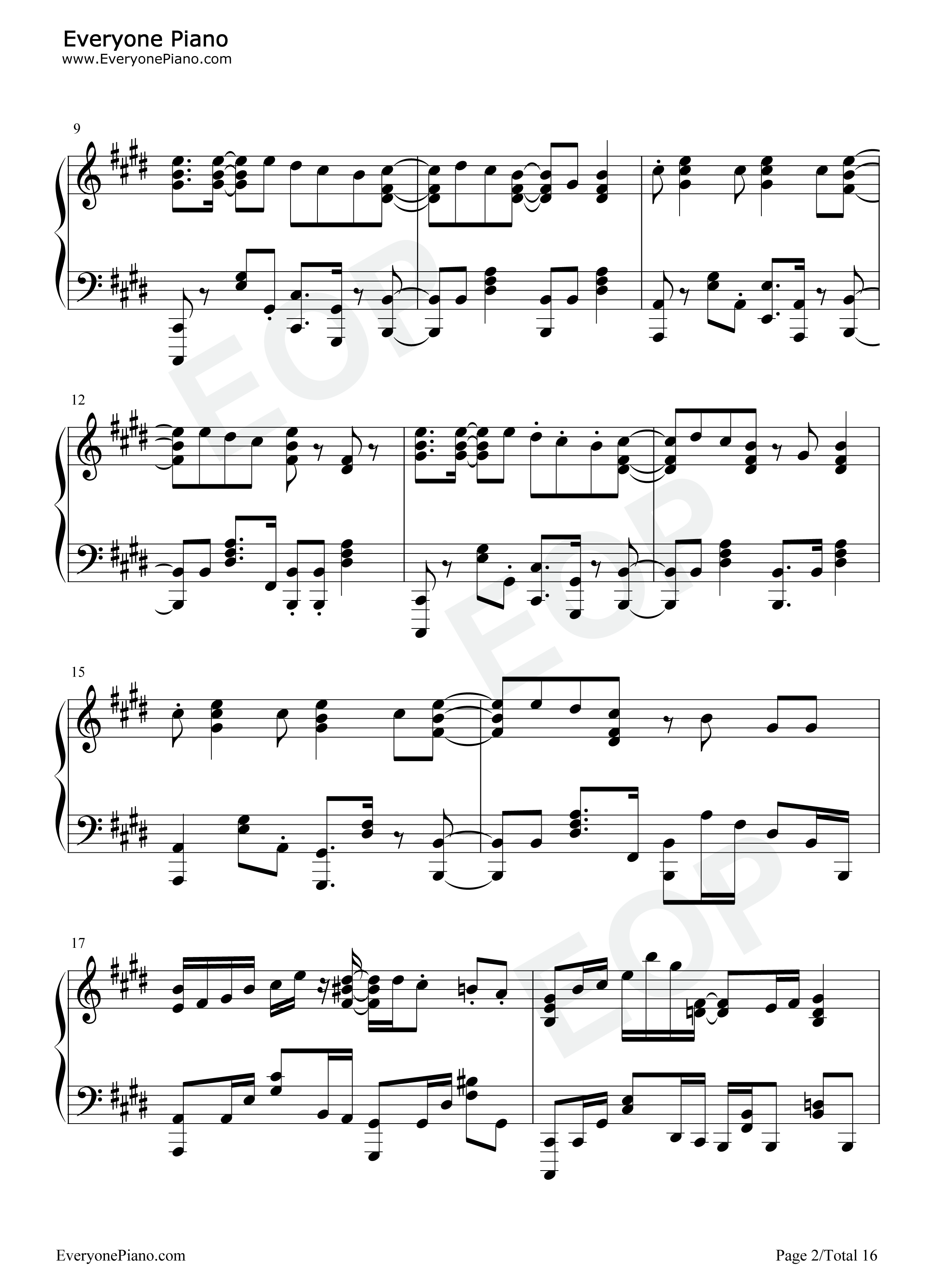 四角運命钢琴谱_三月的Phantasia