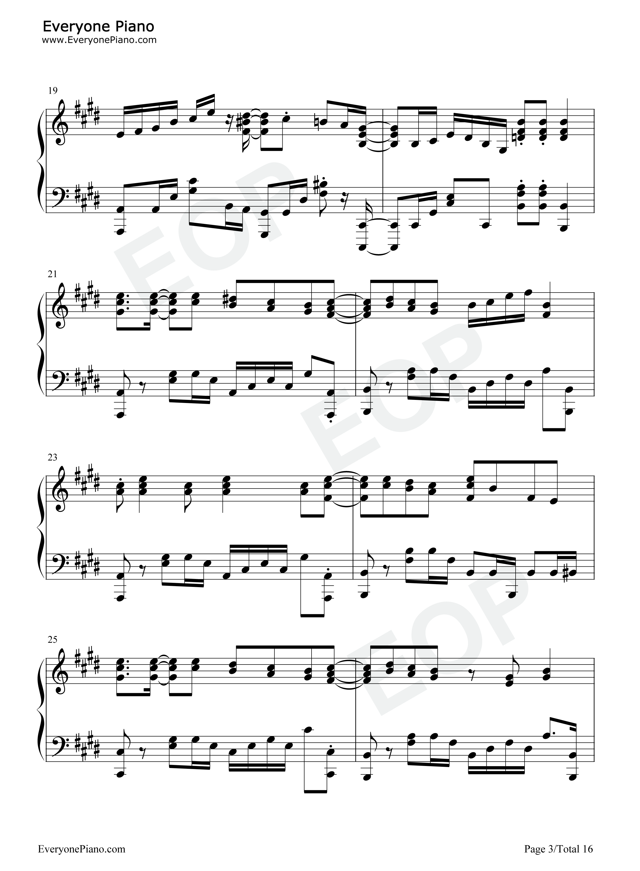 四角運命钢琴谱_三月的Phantasia