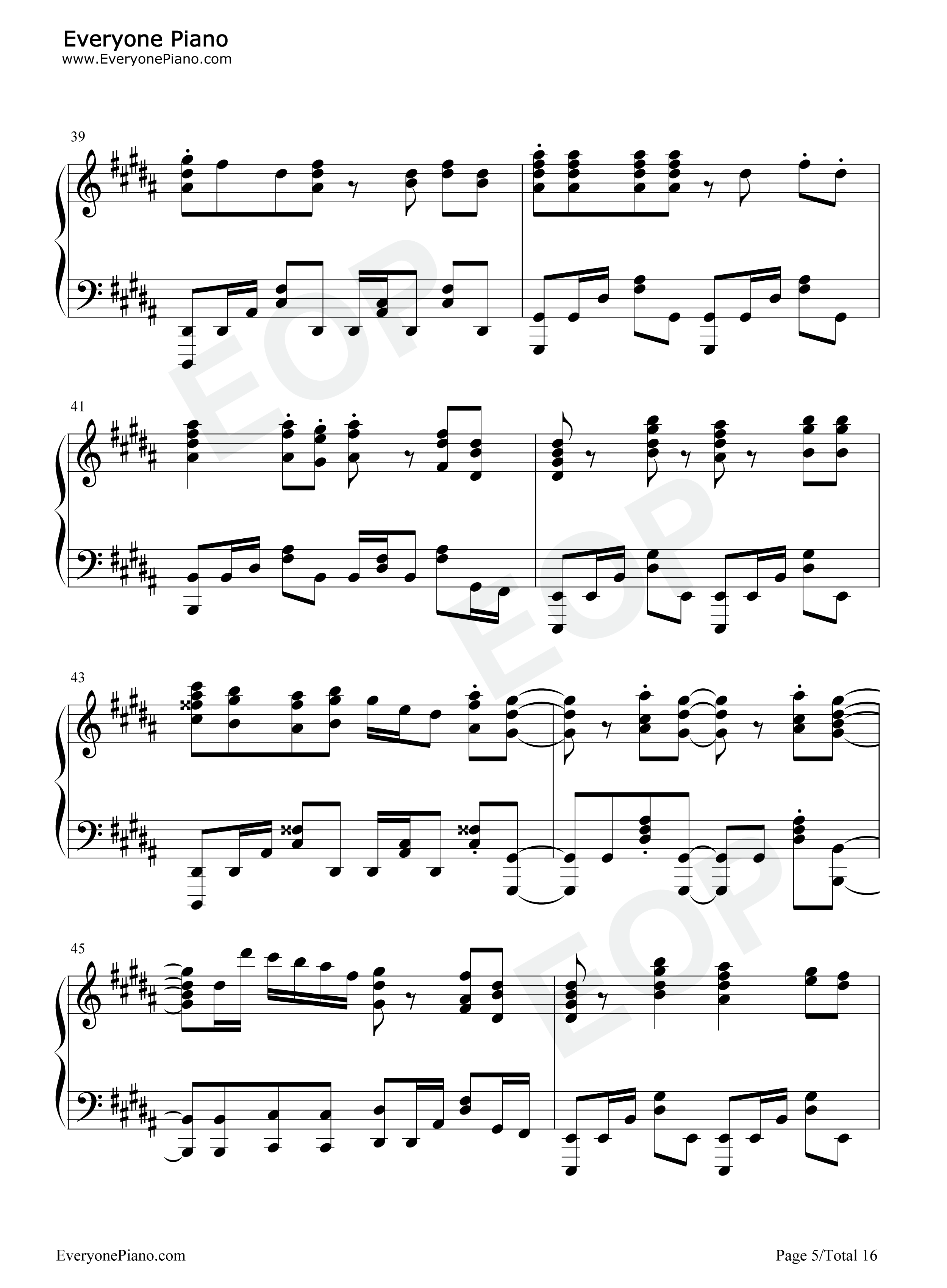 四角運命钢琴谱_三月的Phantasia