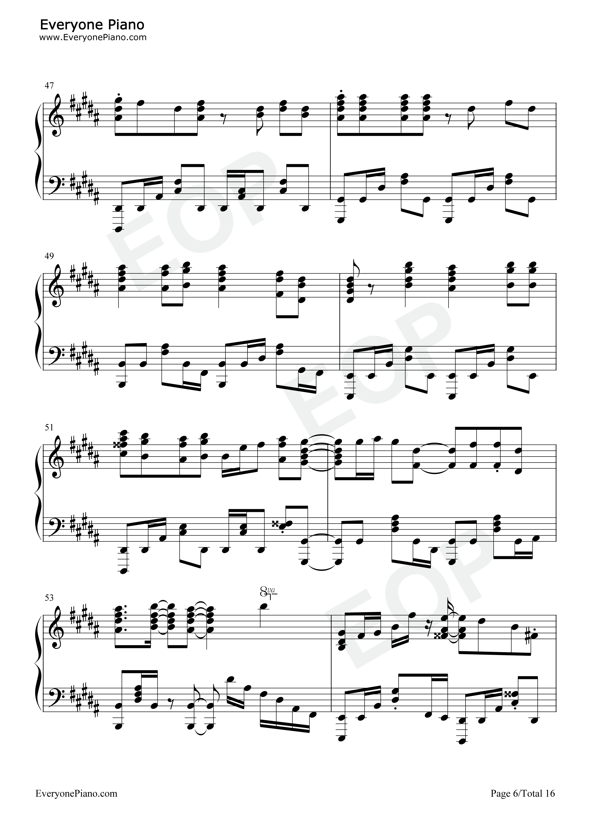 四角運命钢琴谱_三月的Phantasia