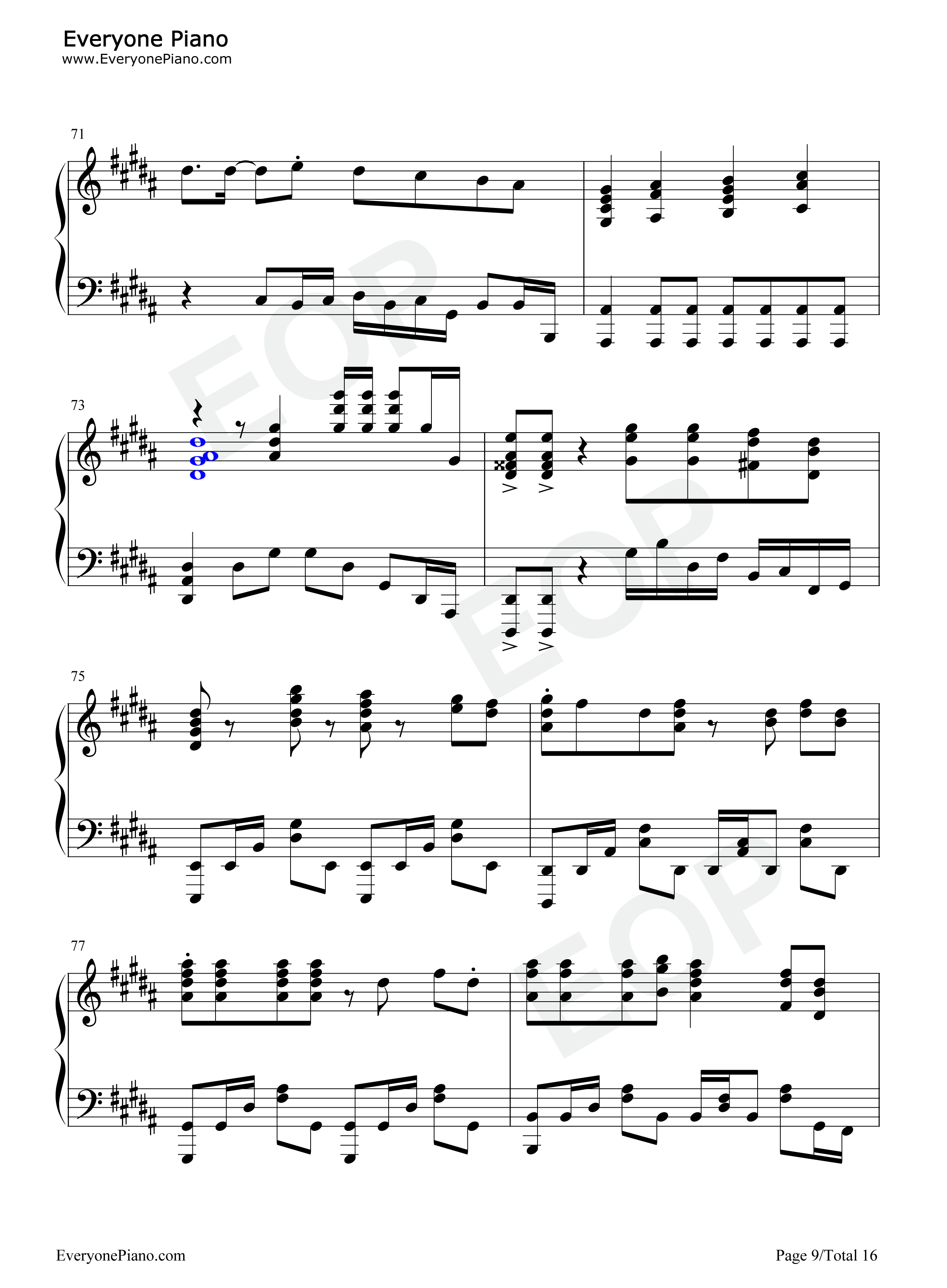 四角運命钢琴谱_三月的Phantasia