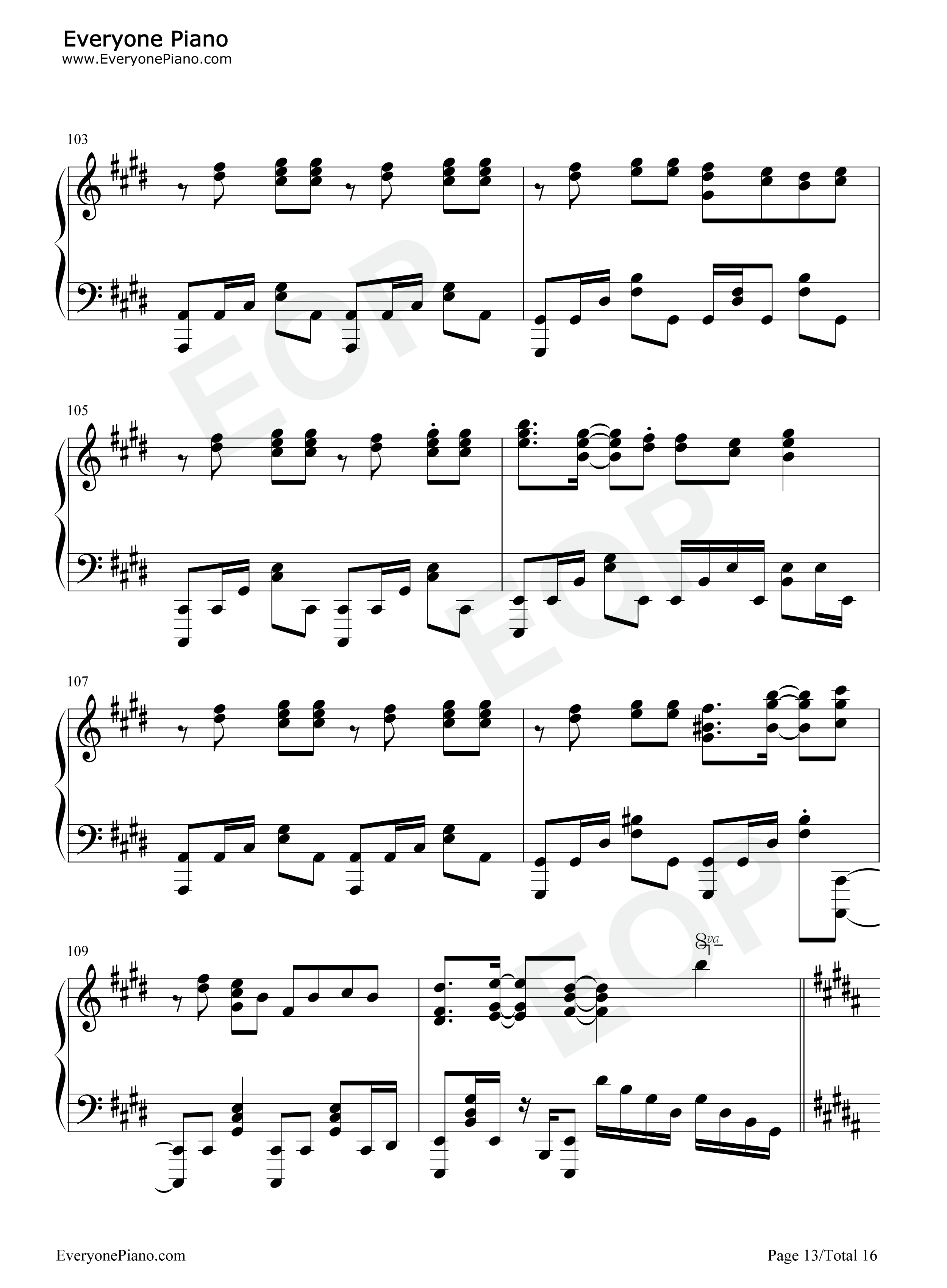 四角運命钢琴谱_三月的Phantasia