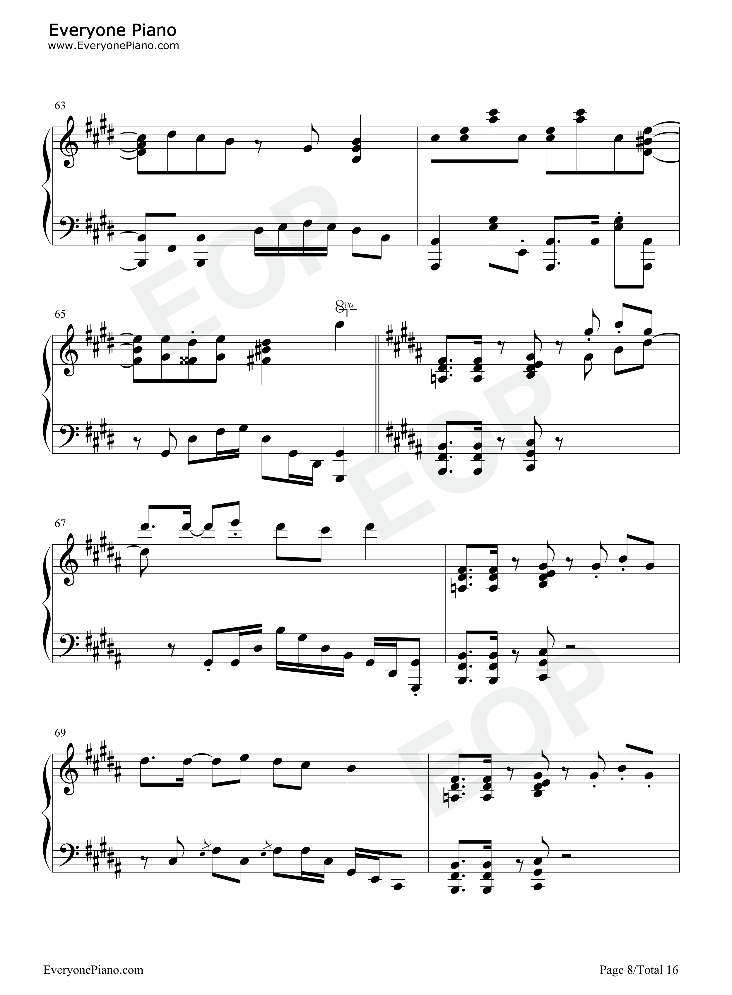 四角運命钢琴谱_三月的Phantasia