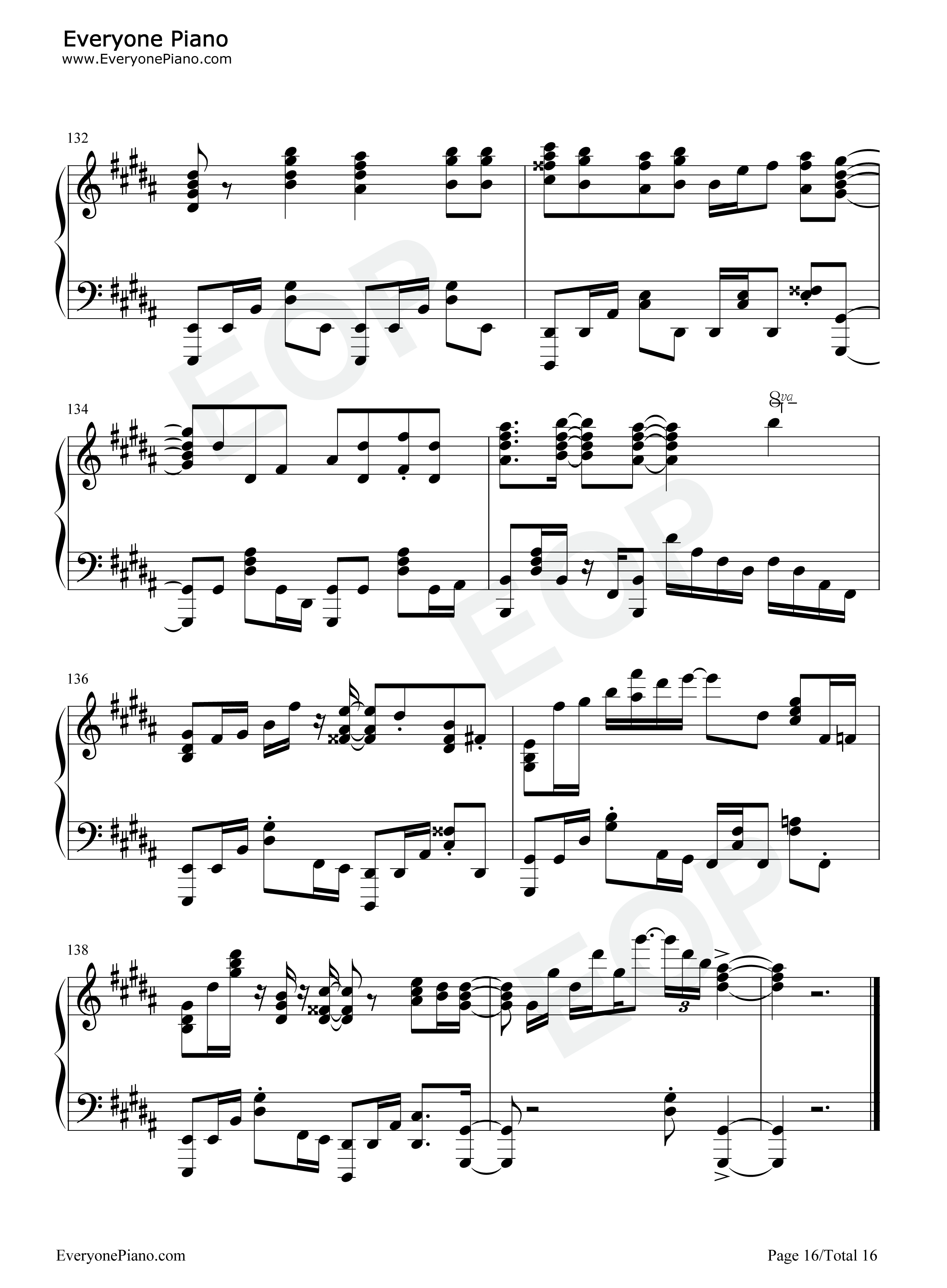 四角運命钢琴谱_三月的Phantasia