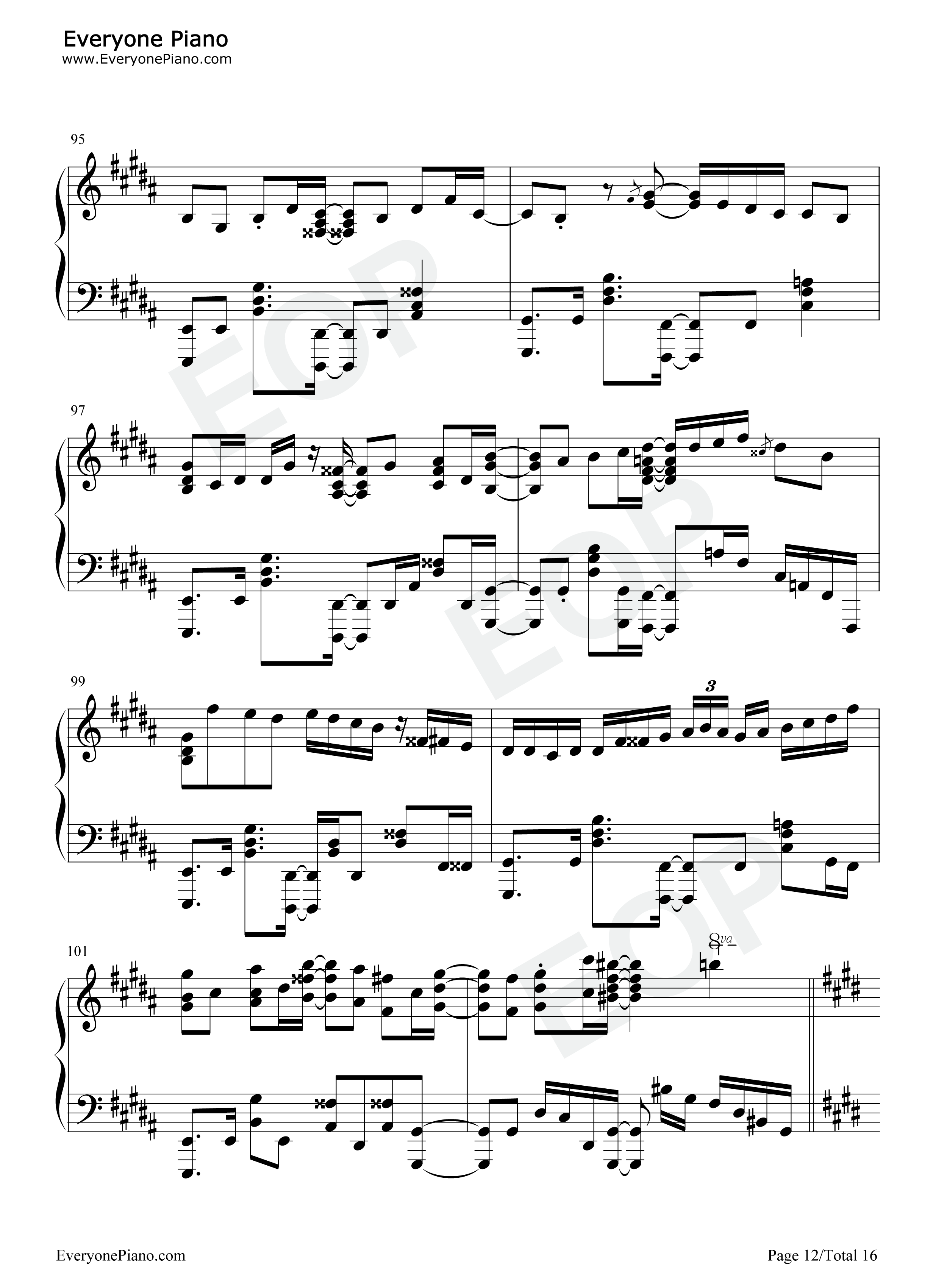 四角運命钢琴谱_三月的Phantasia