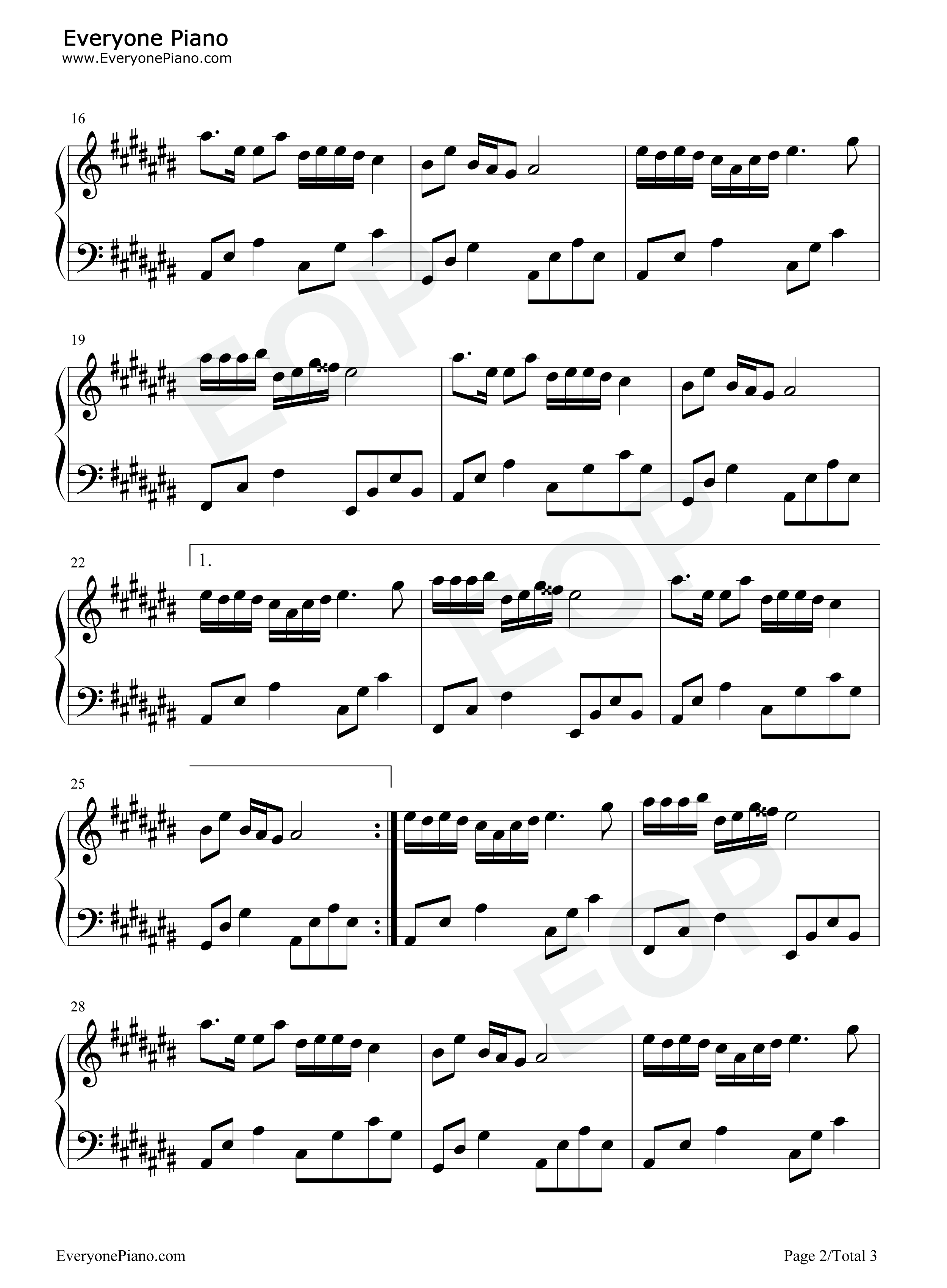 曲中人钢琴谱_安儿陈