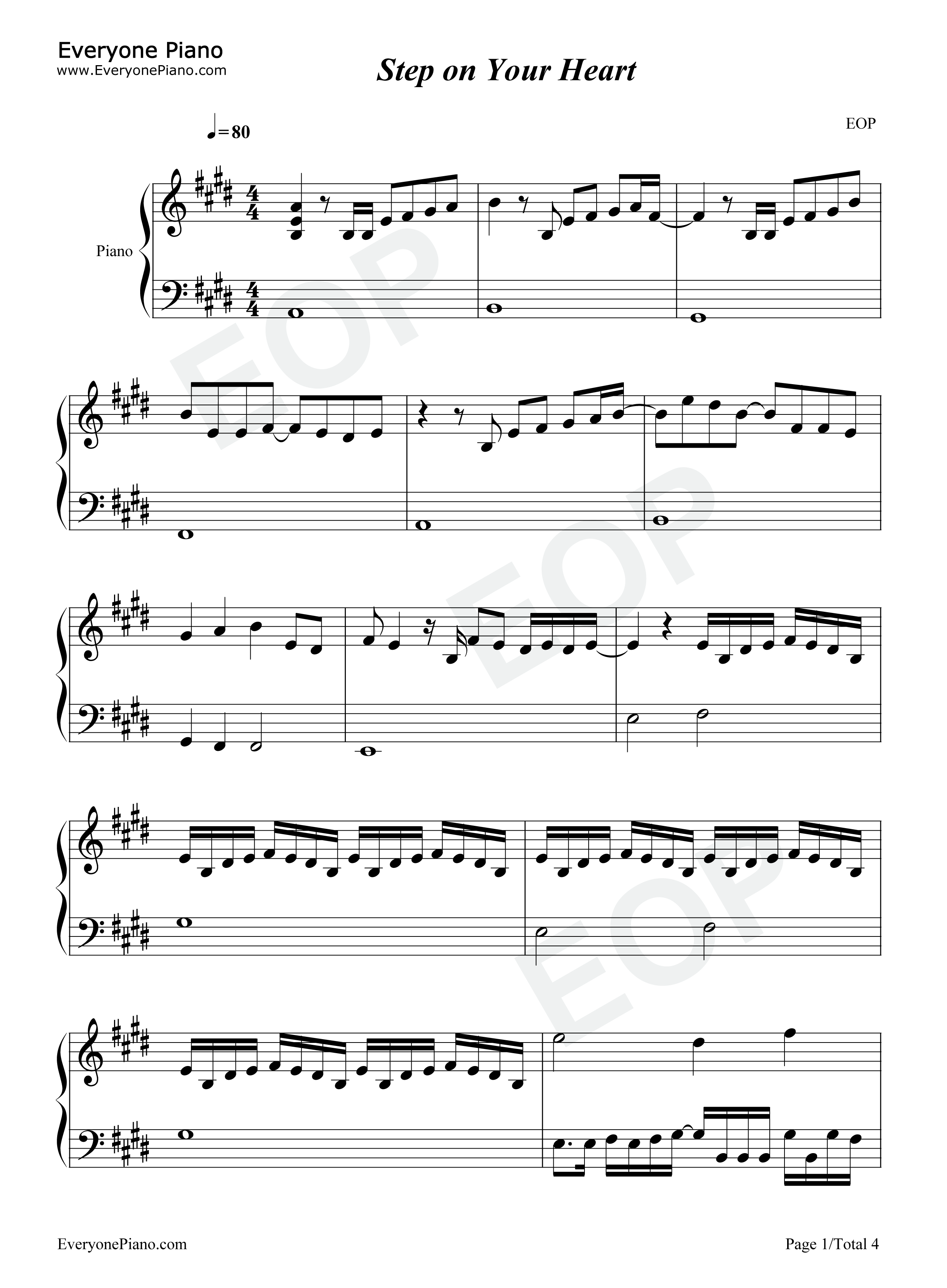 Step_on_Your_Heart钢琴谱_Luna_Safari_洛天依