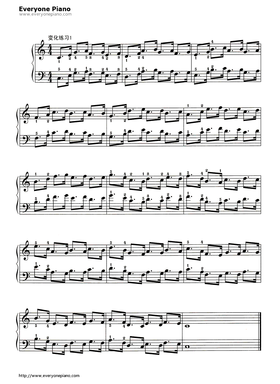 哈农基本练习8钢琴谱_哈农