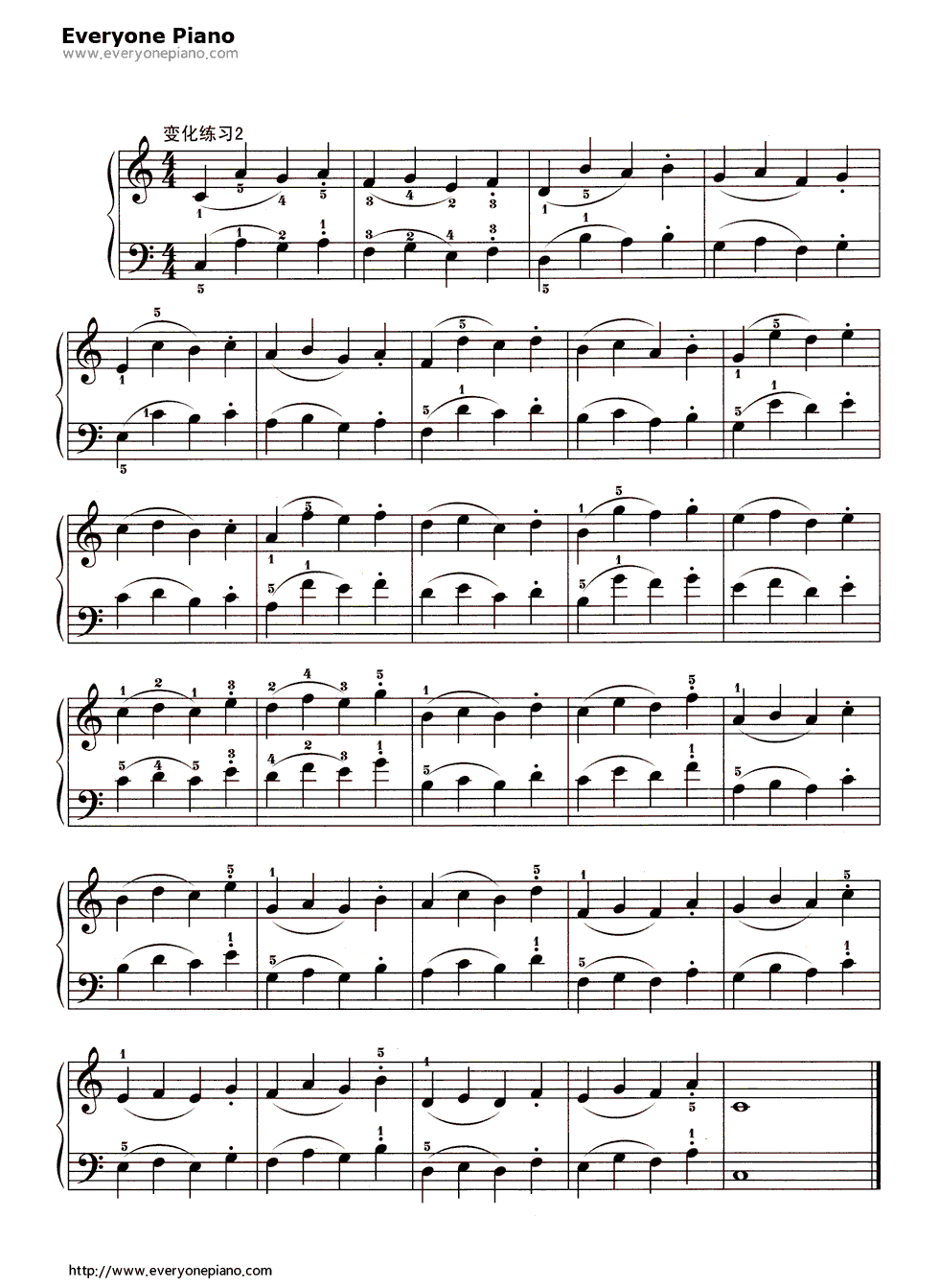 哈农基本练习5钢琴谱_哈农