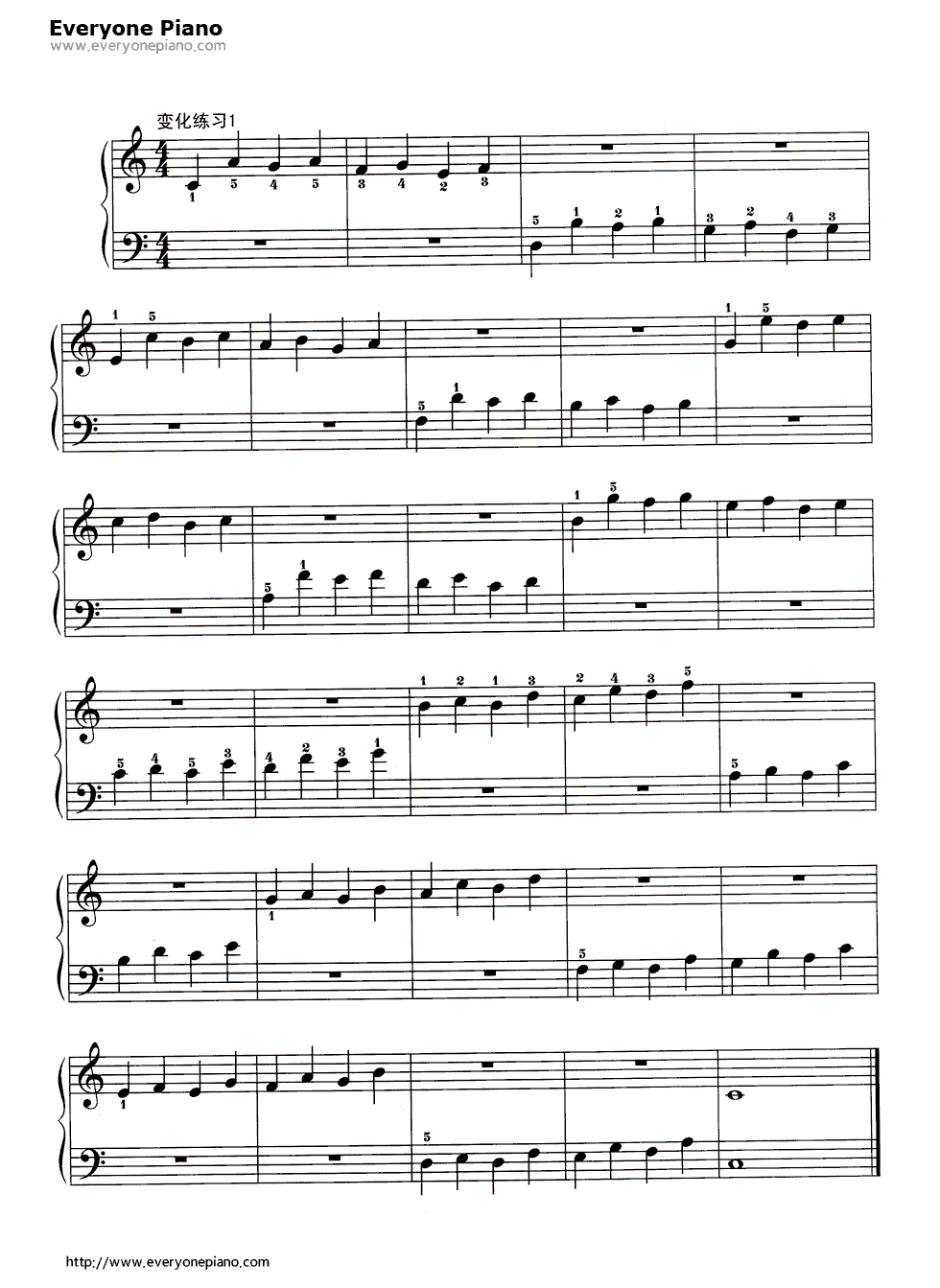 哈农基本练习5钢琴谱_哈农