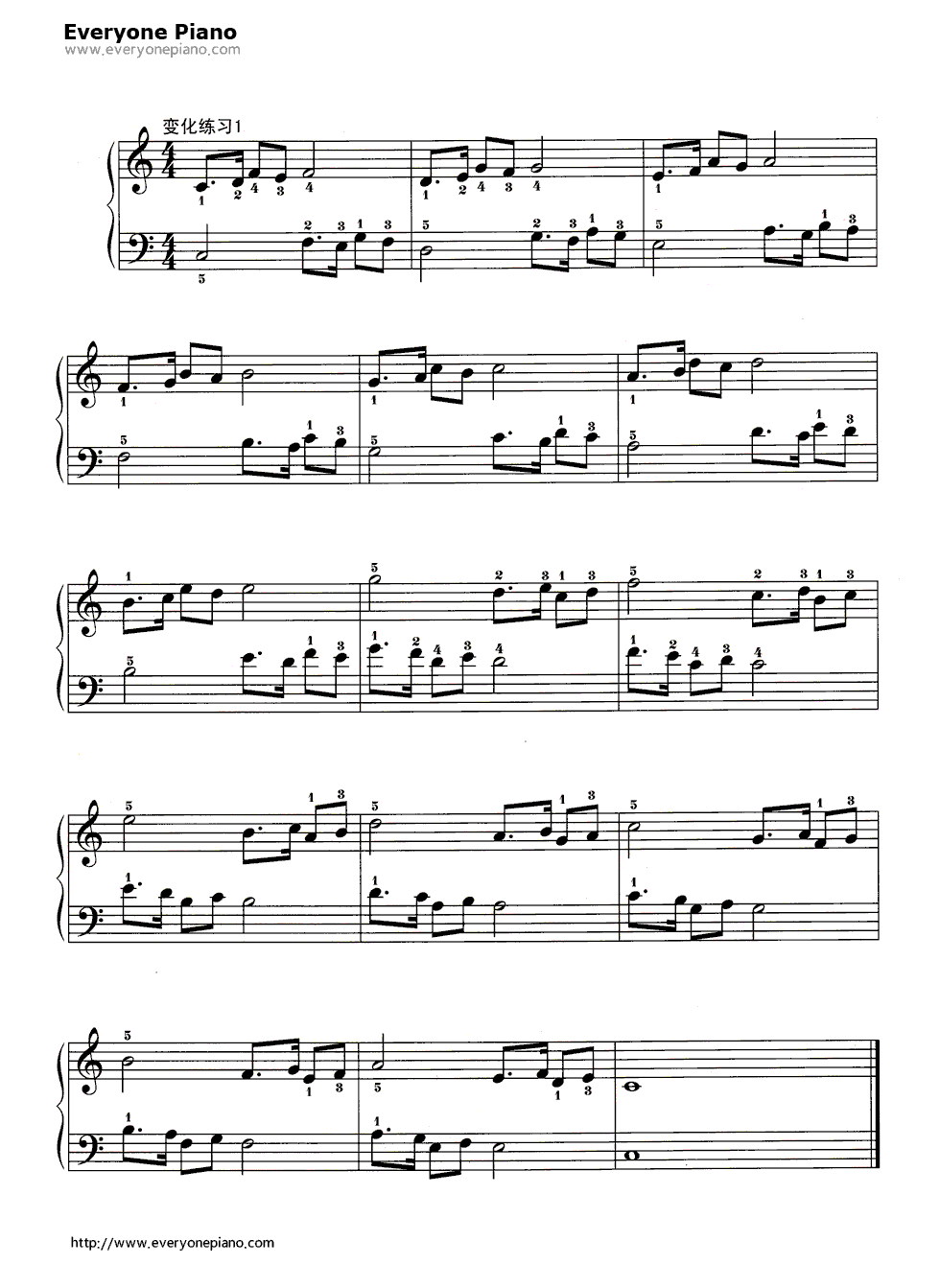 哈农基本练习14钢琴谱_哈农