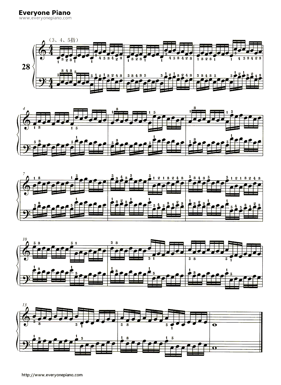 哈农基本练习28钢琴谱_哈农