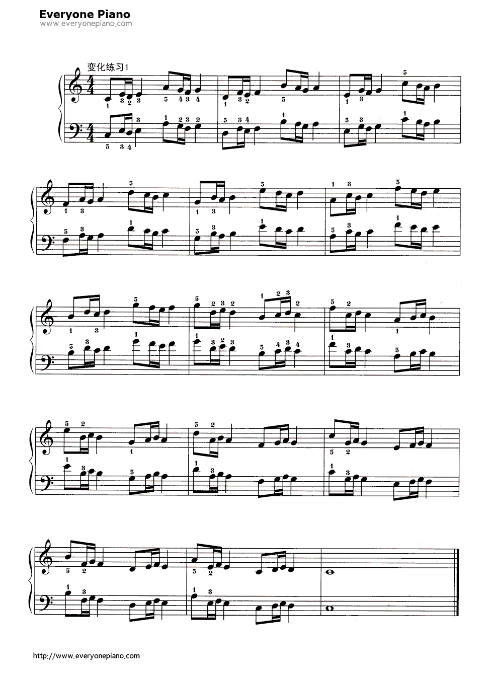 哈农基本练习16钢琴谱_哈农