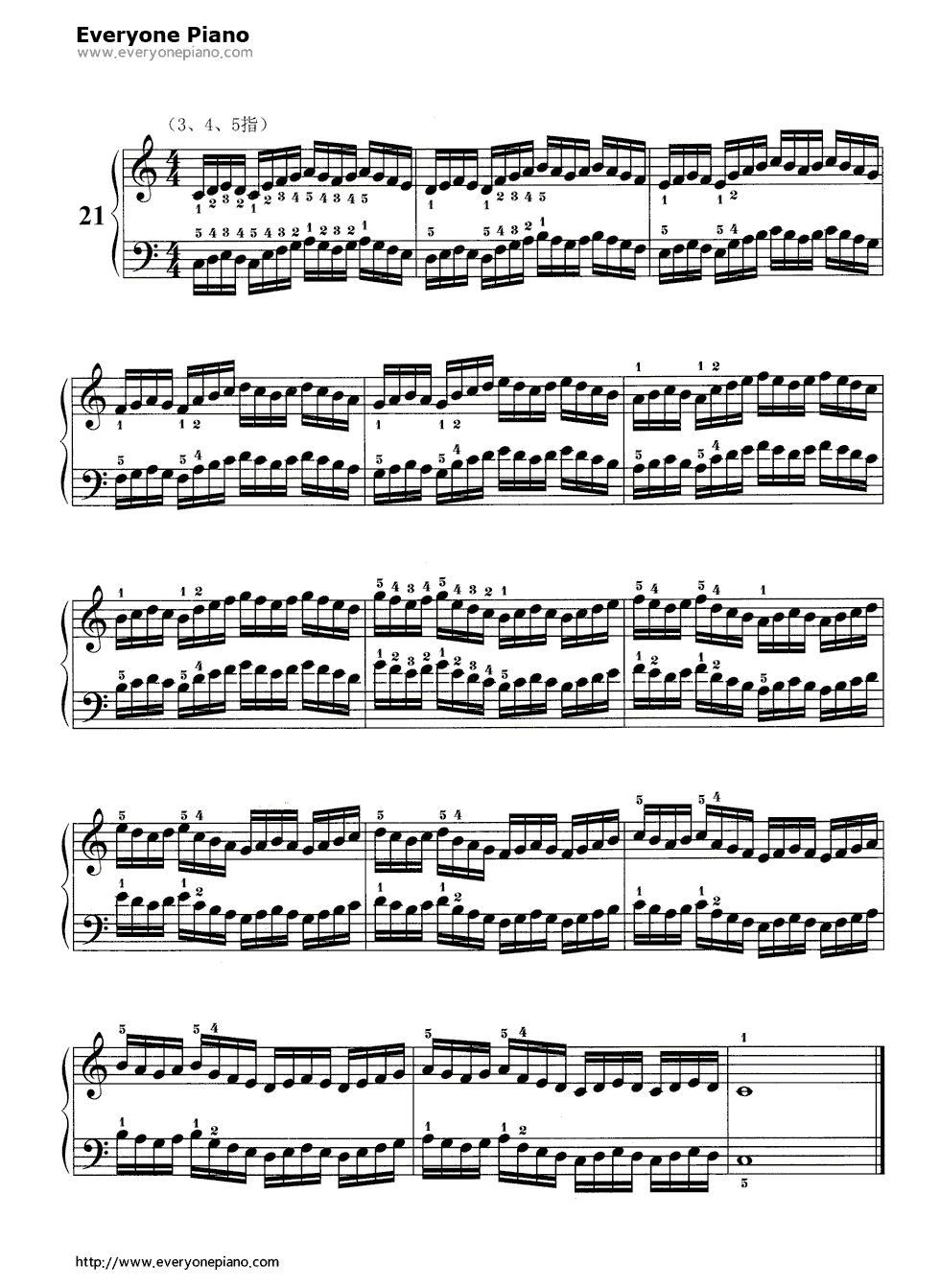 哈农基本练习21钢琴谱_哈农