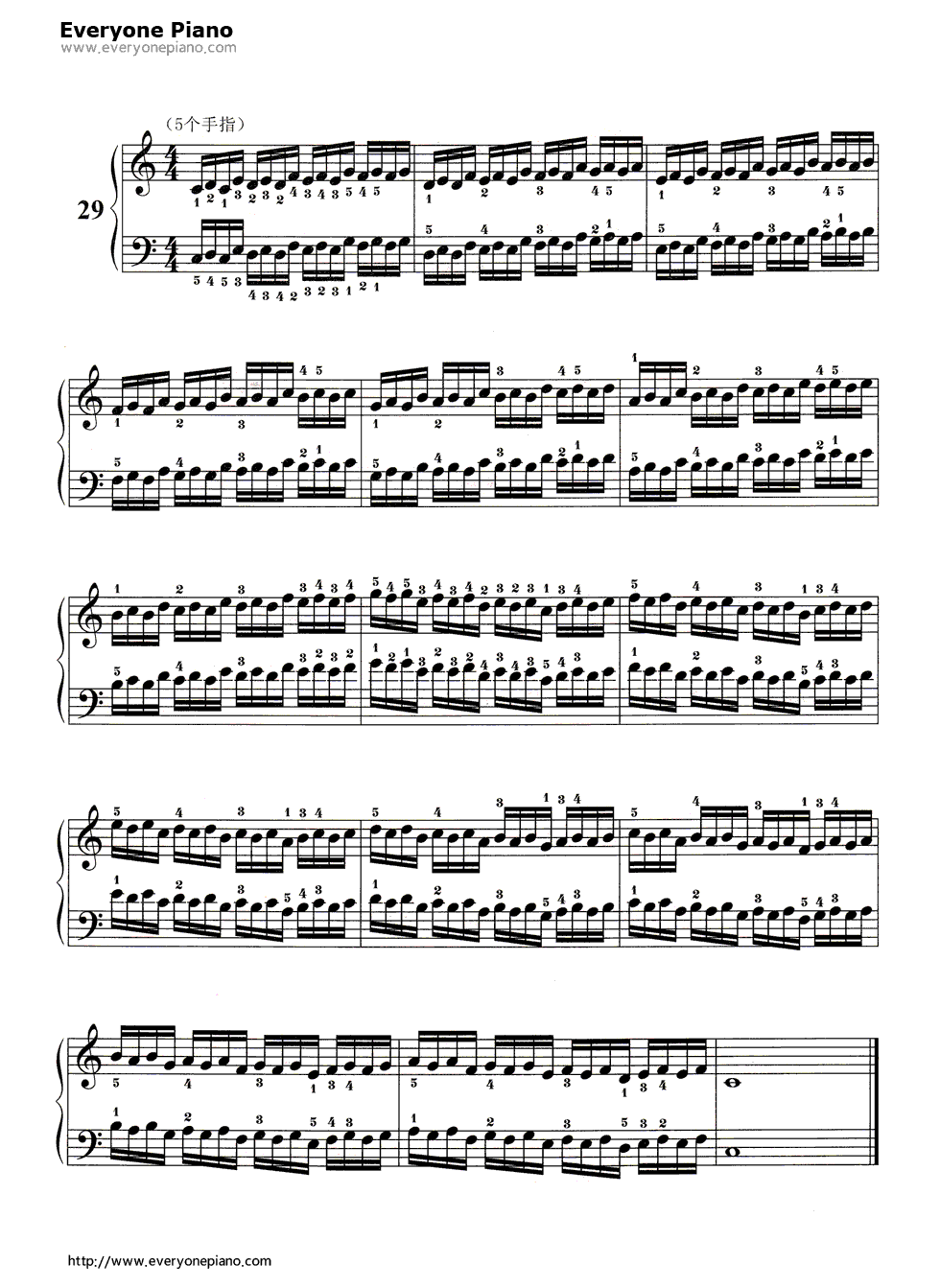 哈农基本练习29钢琴谱_哈农