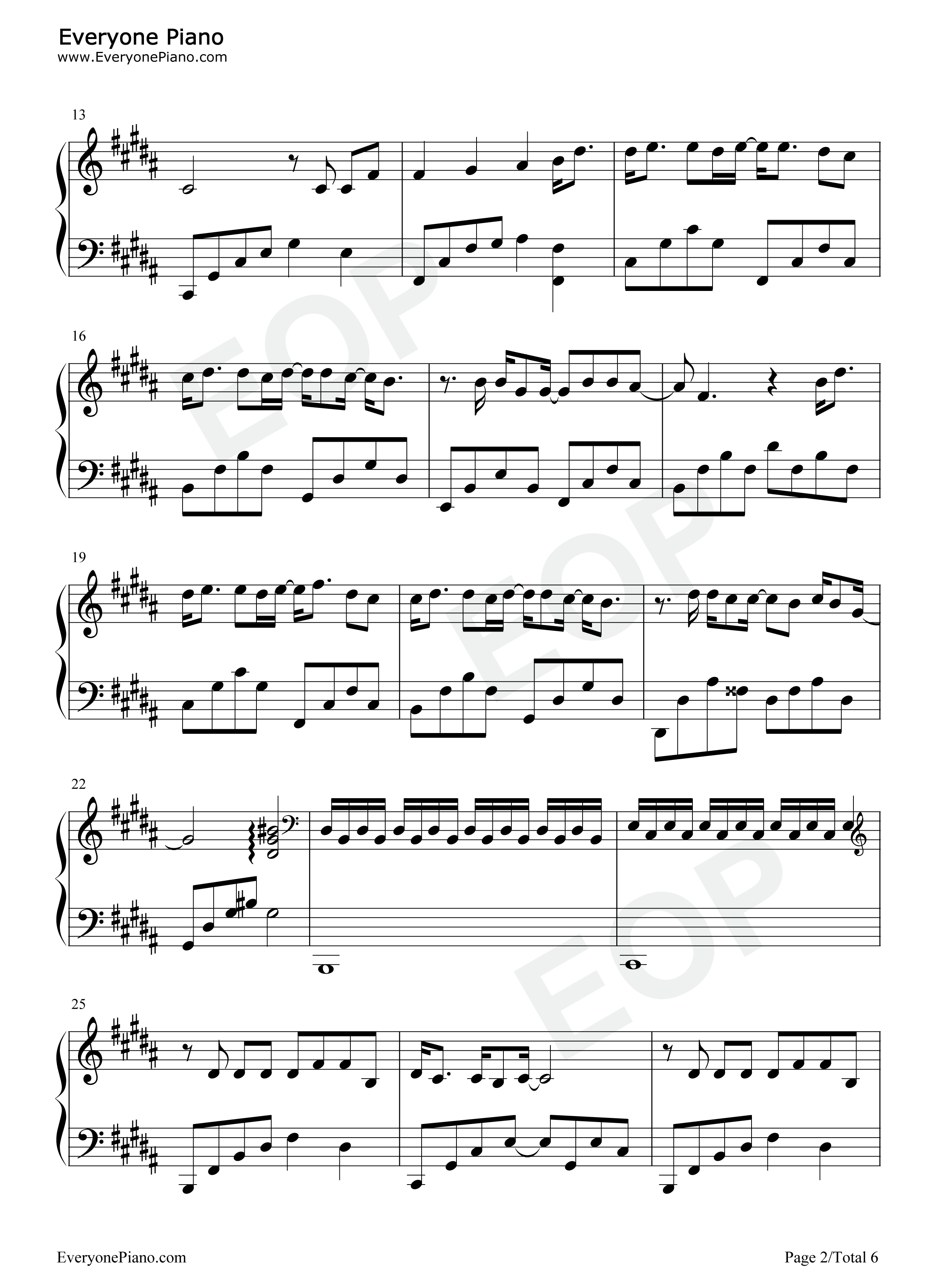 不要说话钢琴谱_陈奕迅