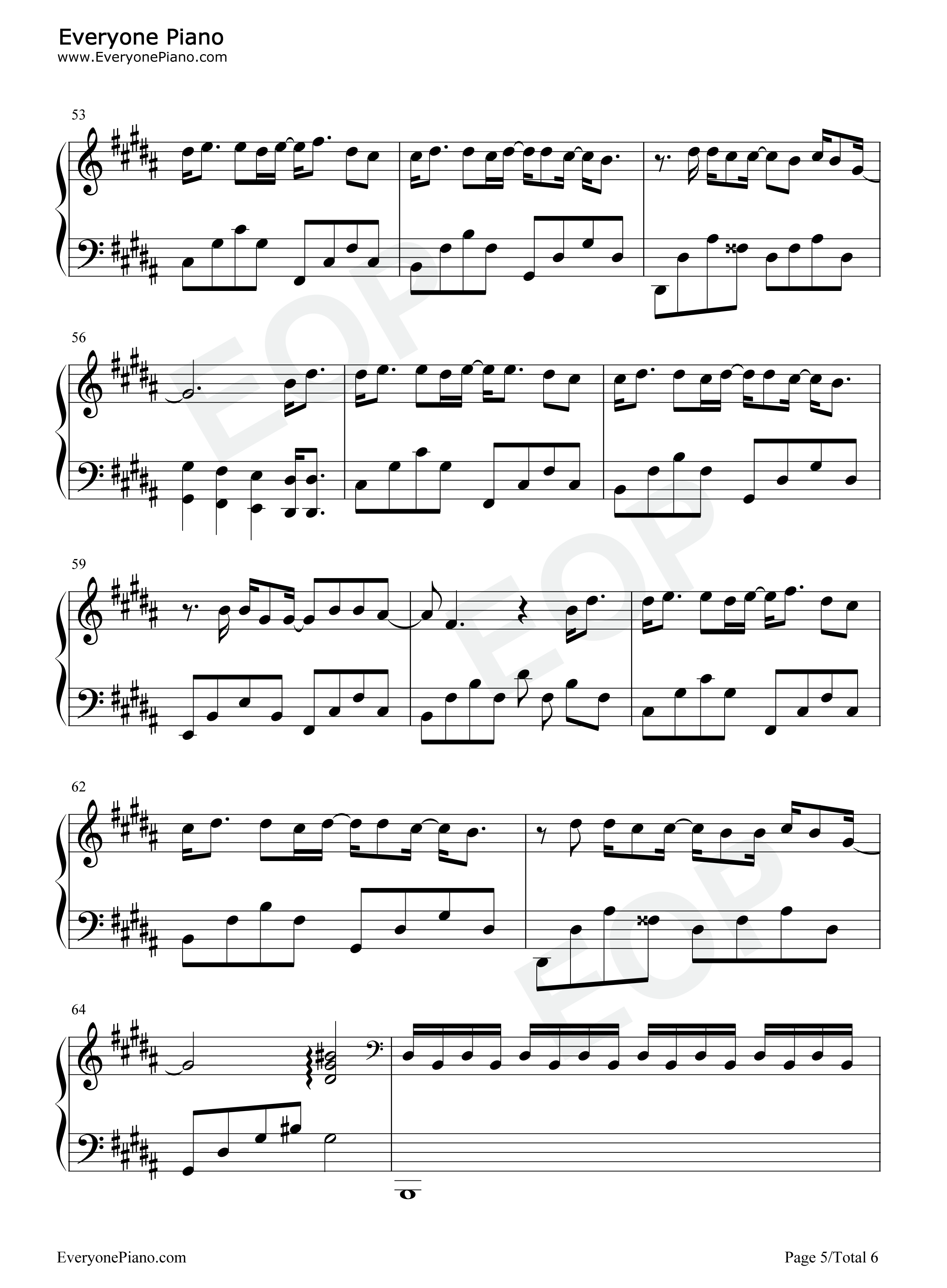 不要说话钢琴谱_陈奕迅