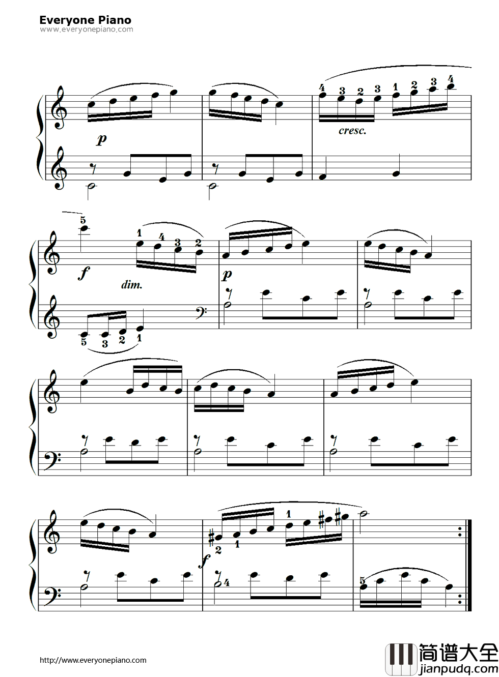 孩子们的拜厄91钢琴谱_拜厄