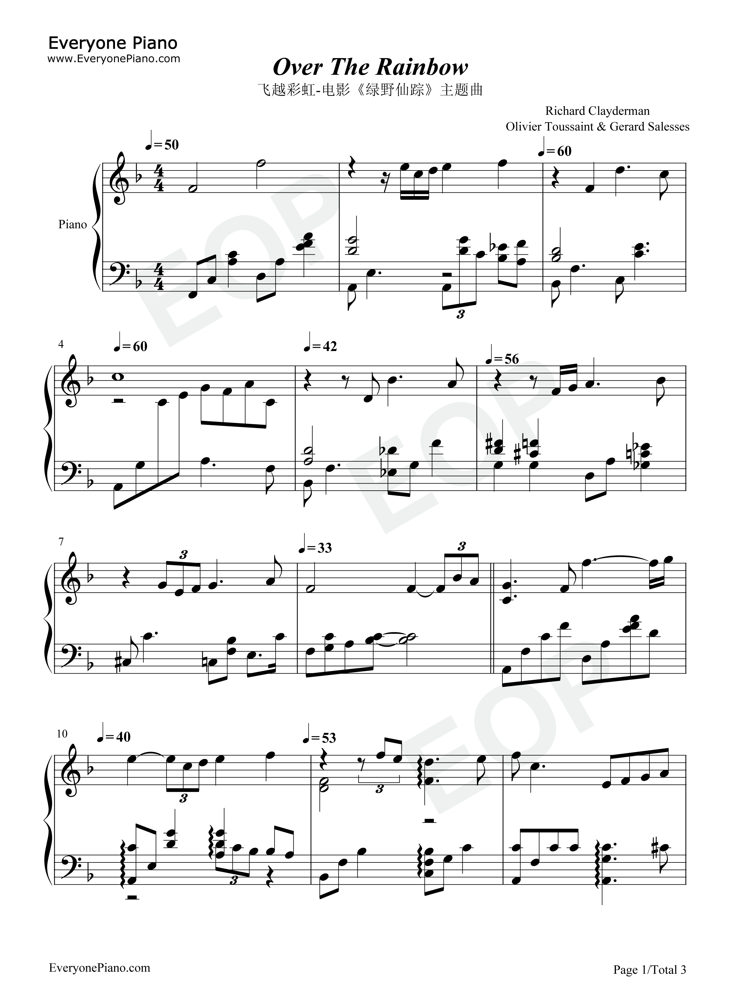 Over_The_Rainbow钢琴谱_Harold_Arlen