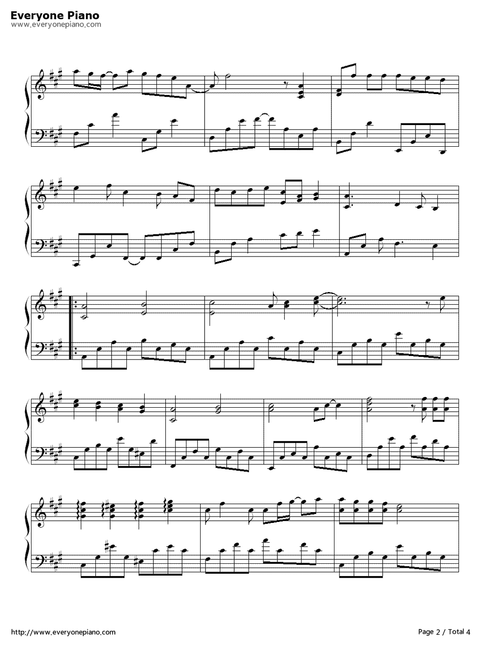 一个人的我依然会微笑钢琴谱_中岛美雪