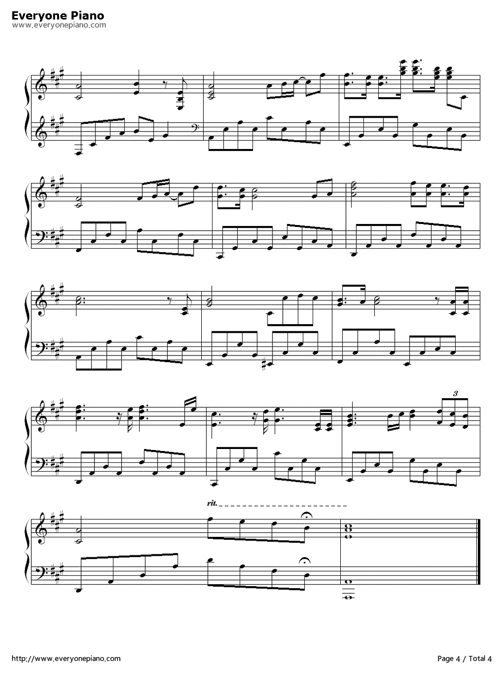 一个人的我依然会微笑钢琴谱_中岛美雪