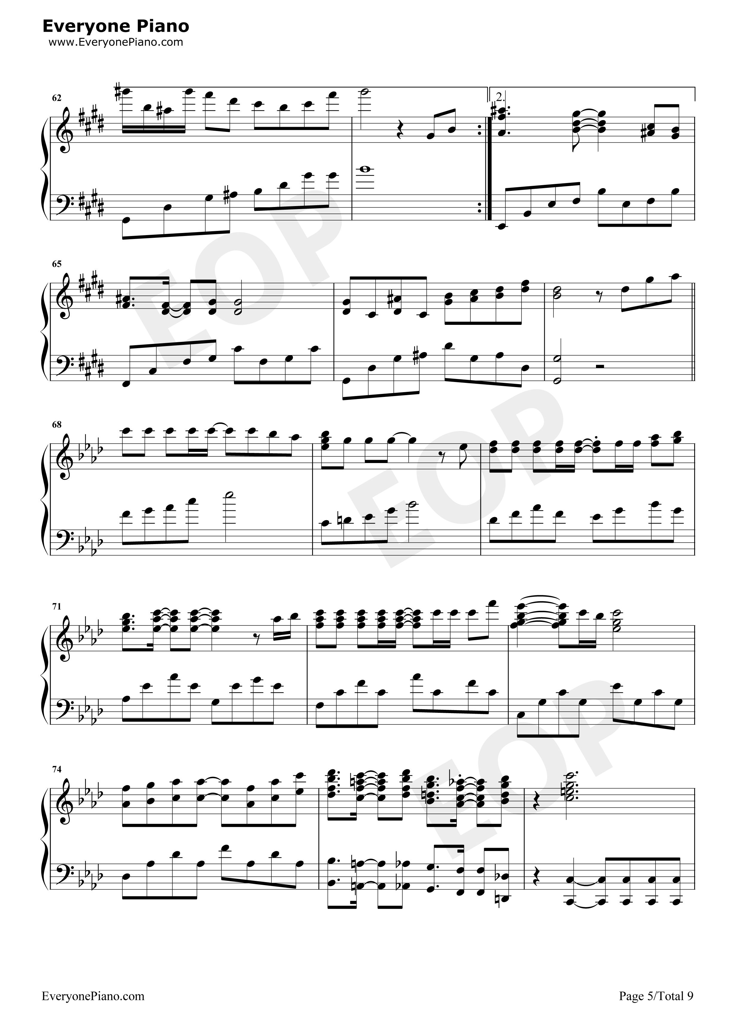 深爱钢琴谱_水树奈奈