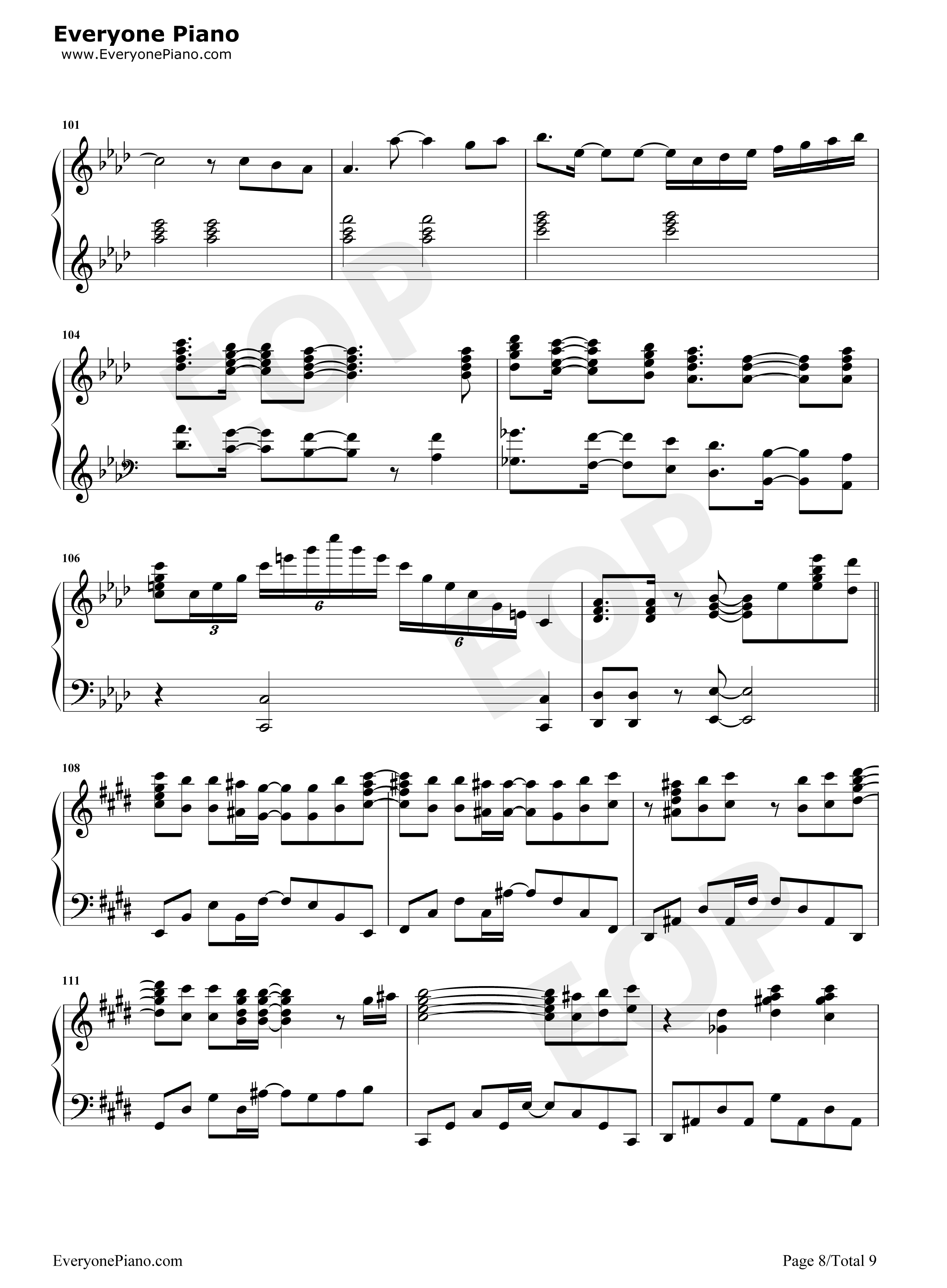 深爱钢琴谱_水树奈奈