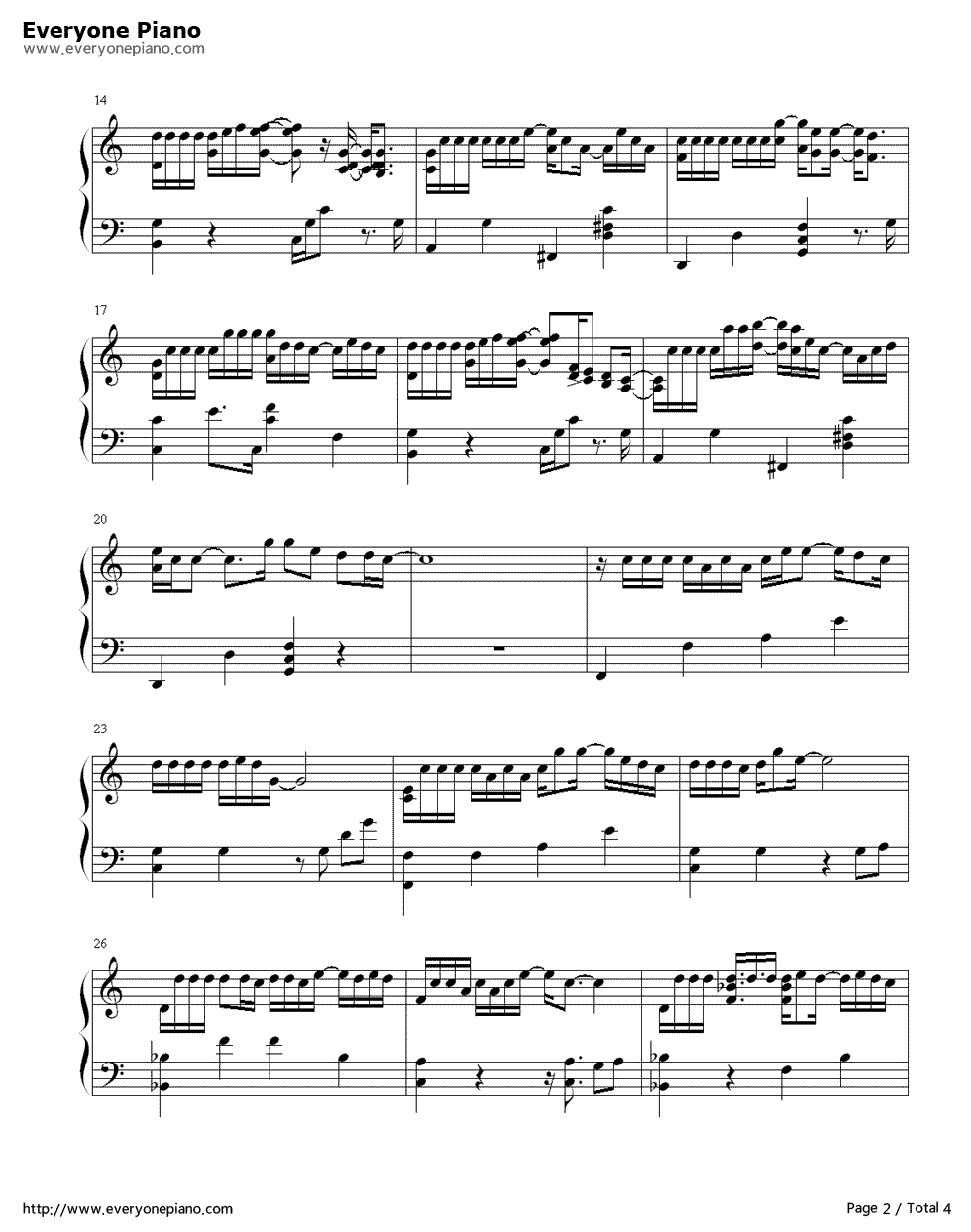 遇到简单版钢琴谱_方雅贤