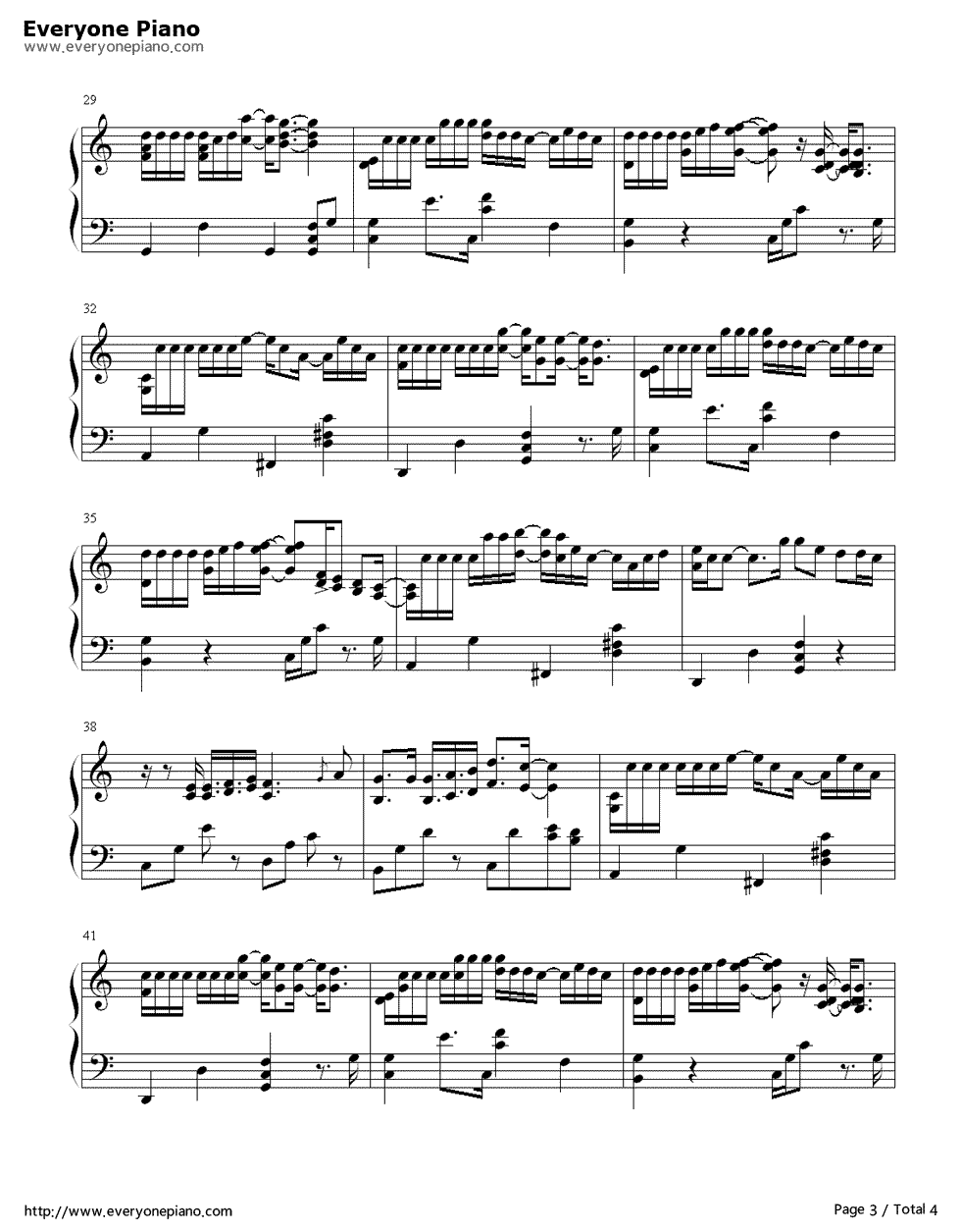 遇到简单版钢琴谱_方雅贤