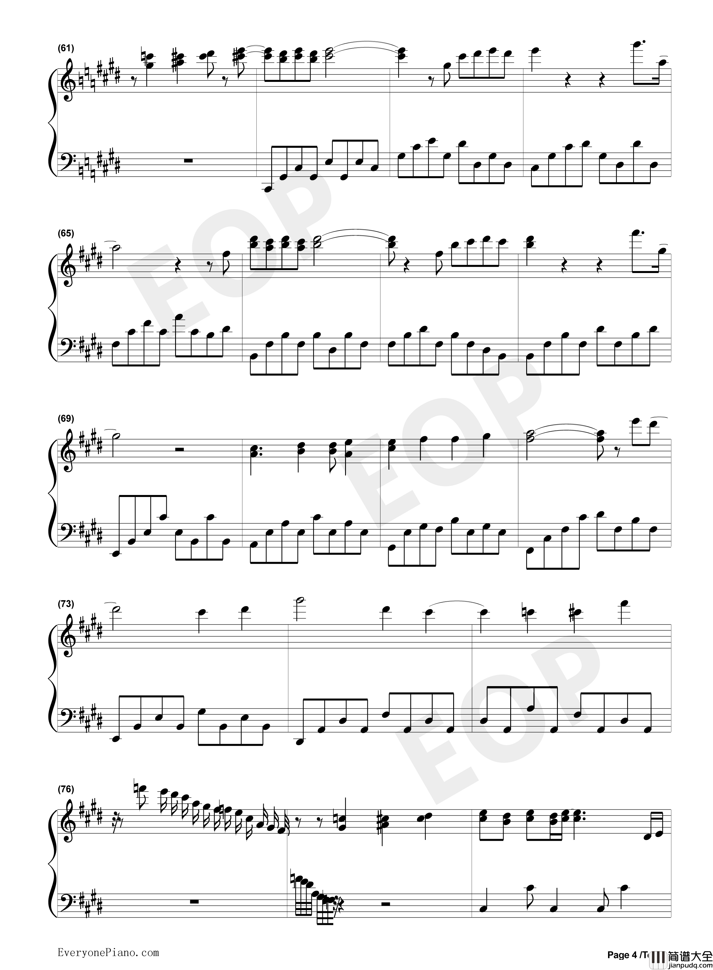 悲伤的天使钢琴谱_伊戈尔·克鲁托伊