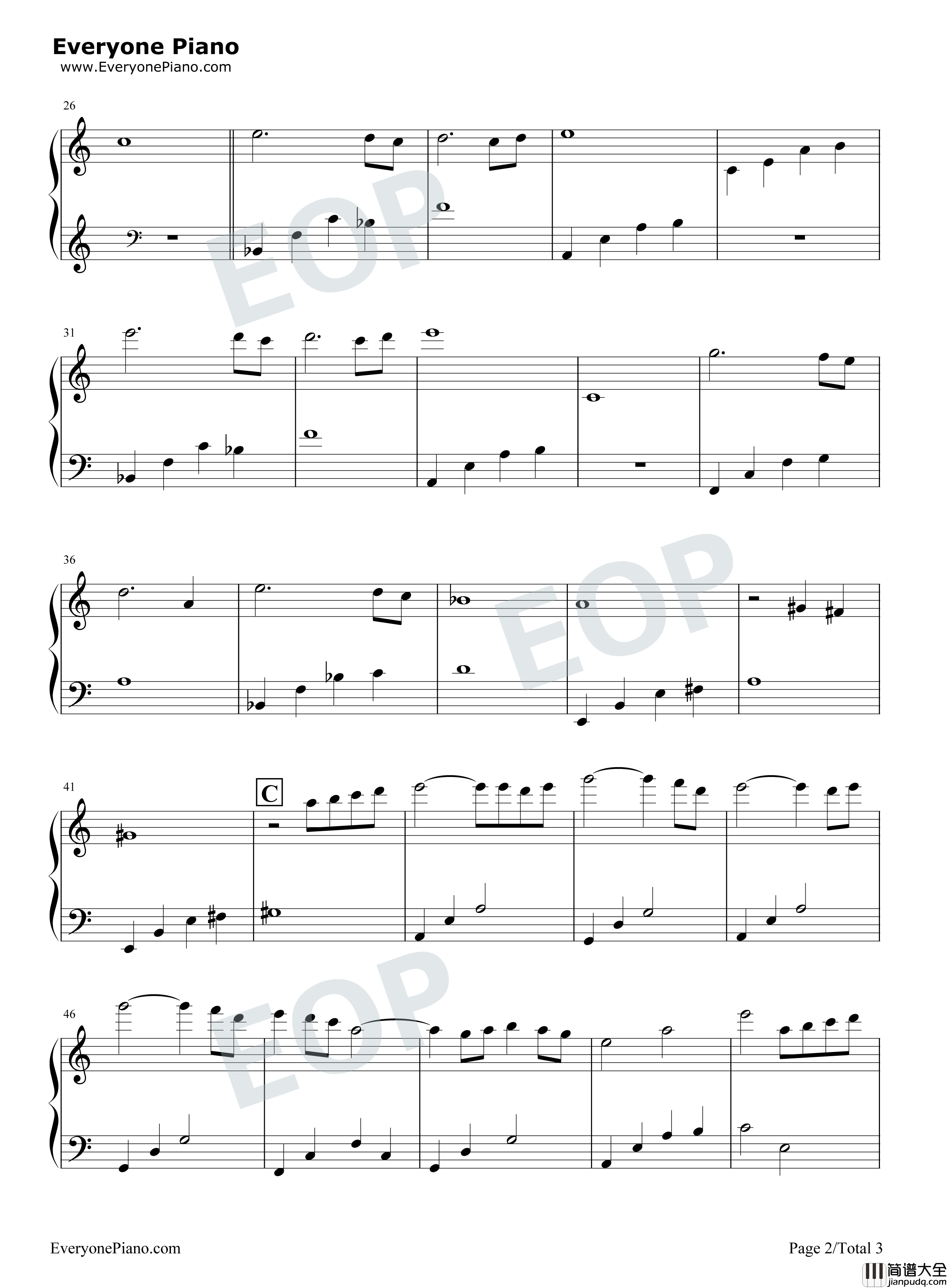 慕情钢琴谱_和田熏