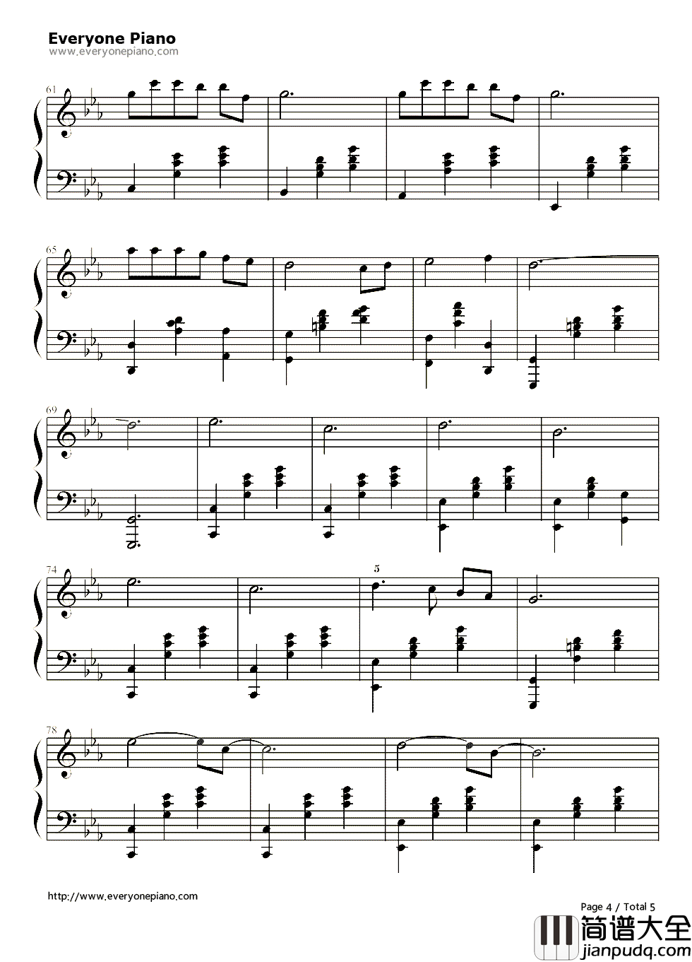 致青春_钢琴谱_王菲__Faye_Wong