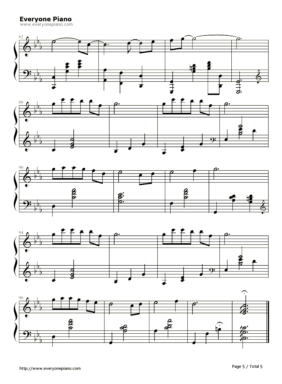 致青春_钢琴谱_王菲__Faye_Wong