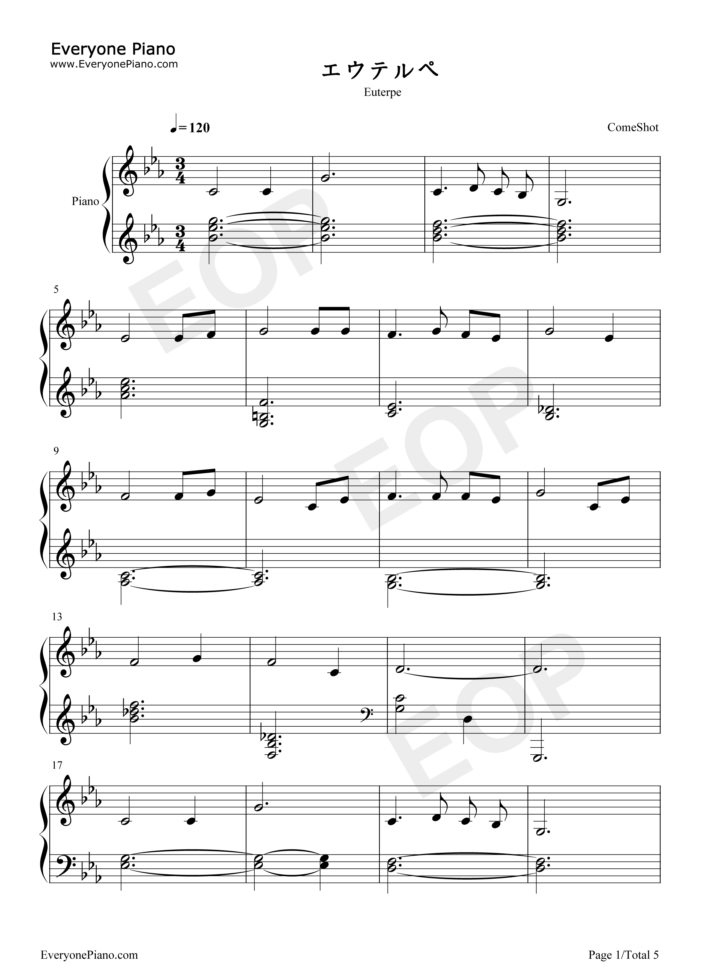 エウテルペ钢琴谱_EGOIST__Chelly