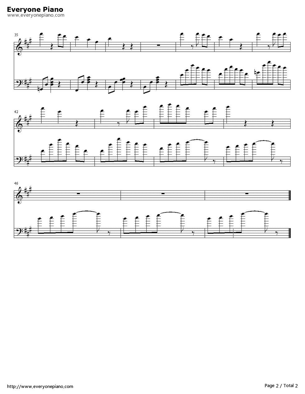 遠い空へ钢琴谱_缘之空