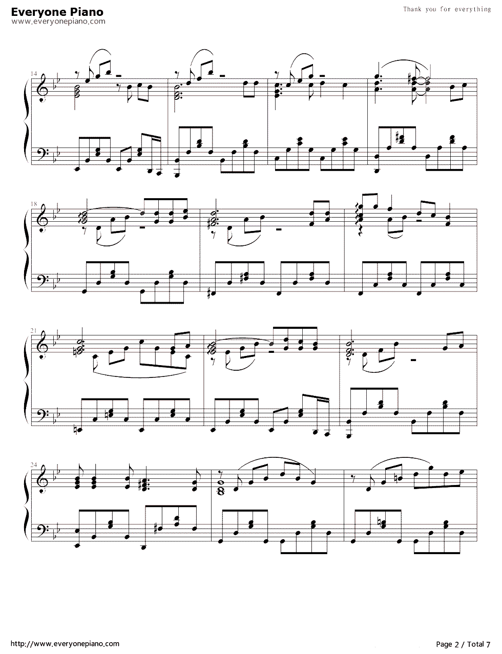 Thank_you_for_everything钢琴谱_岩田小百合