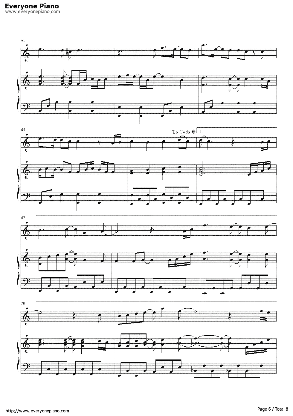 Paradise伴奏钢琴谱_Coldplay