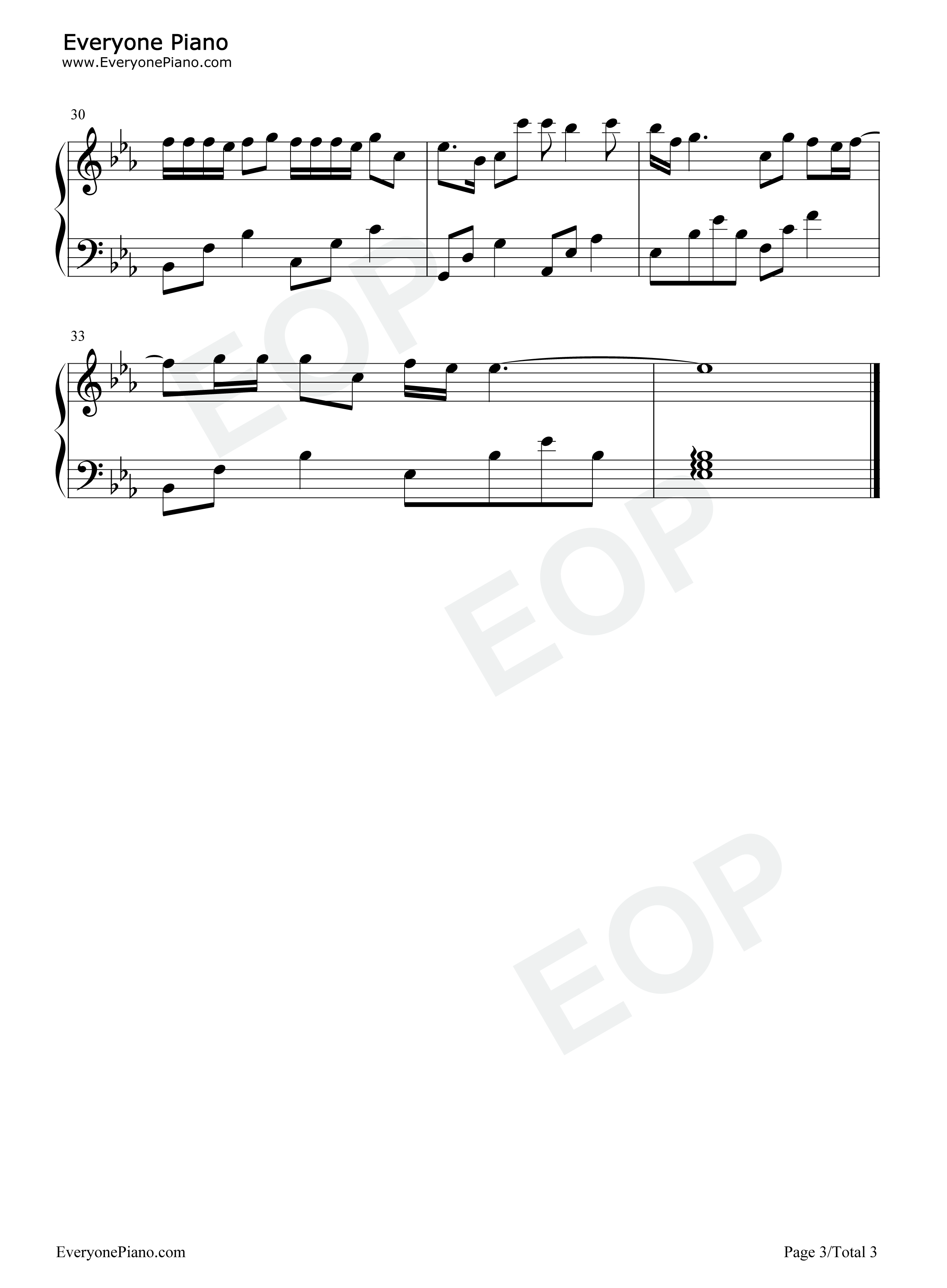 三行情书钢琴谱_蔡文泽