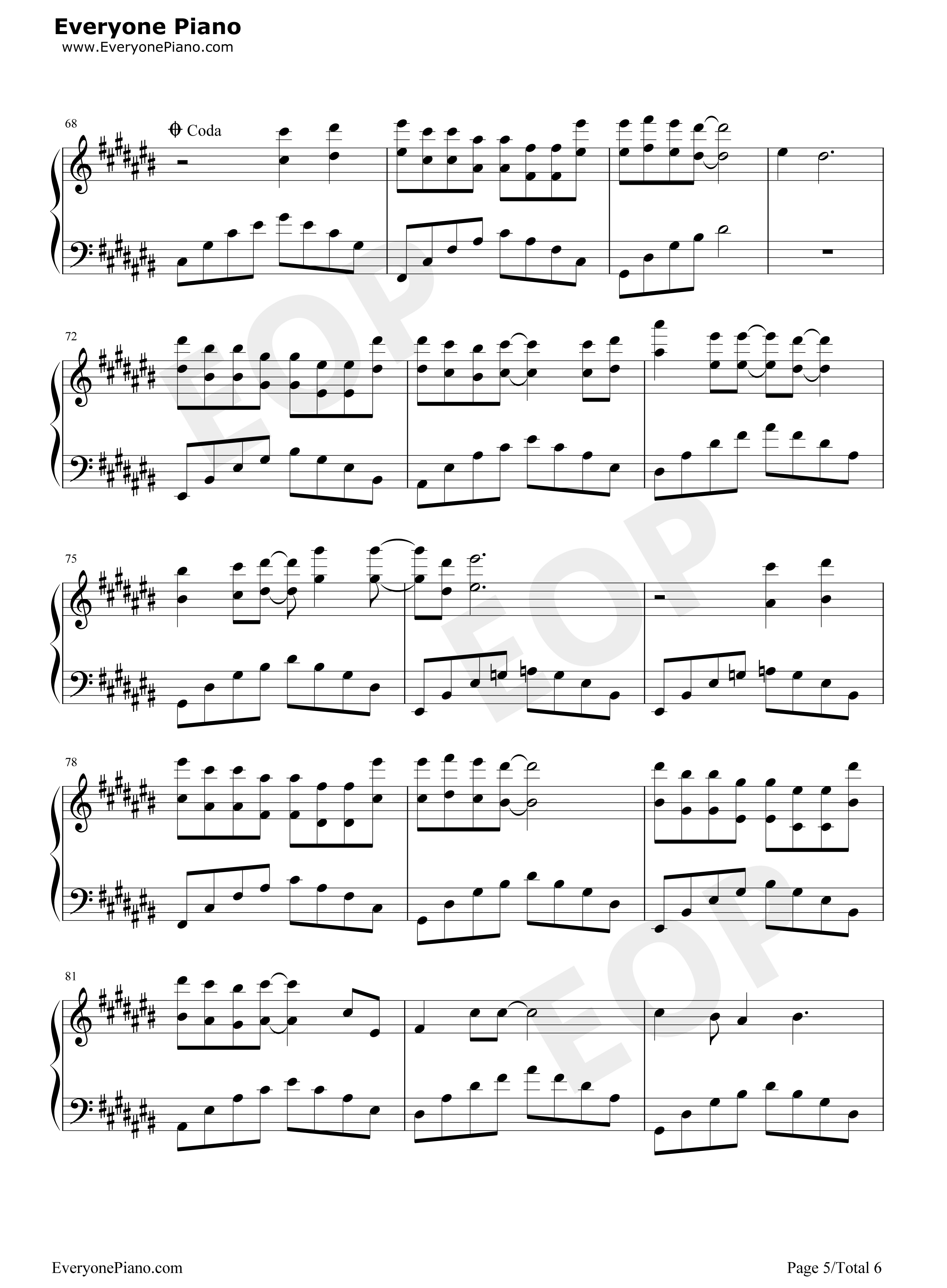 幻听钢琴谱_许嵩