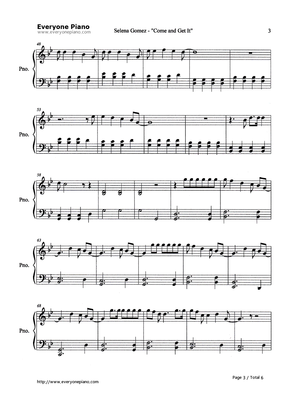 Come_and_Get_It钢琴谱_Selena_Gomez
