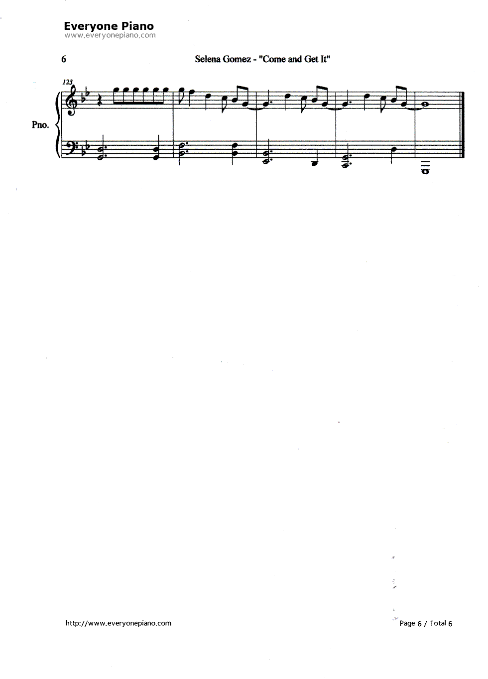 Come_and_Get_It钢琴谱_Selena_Gomez
