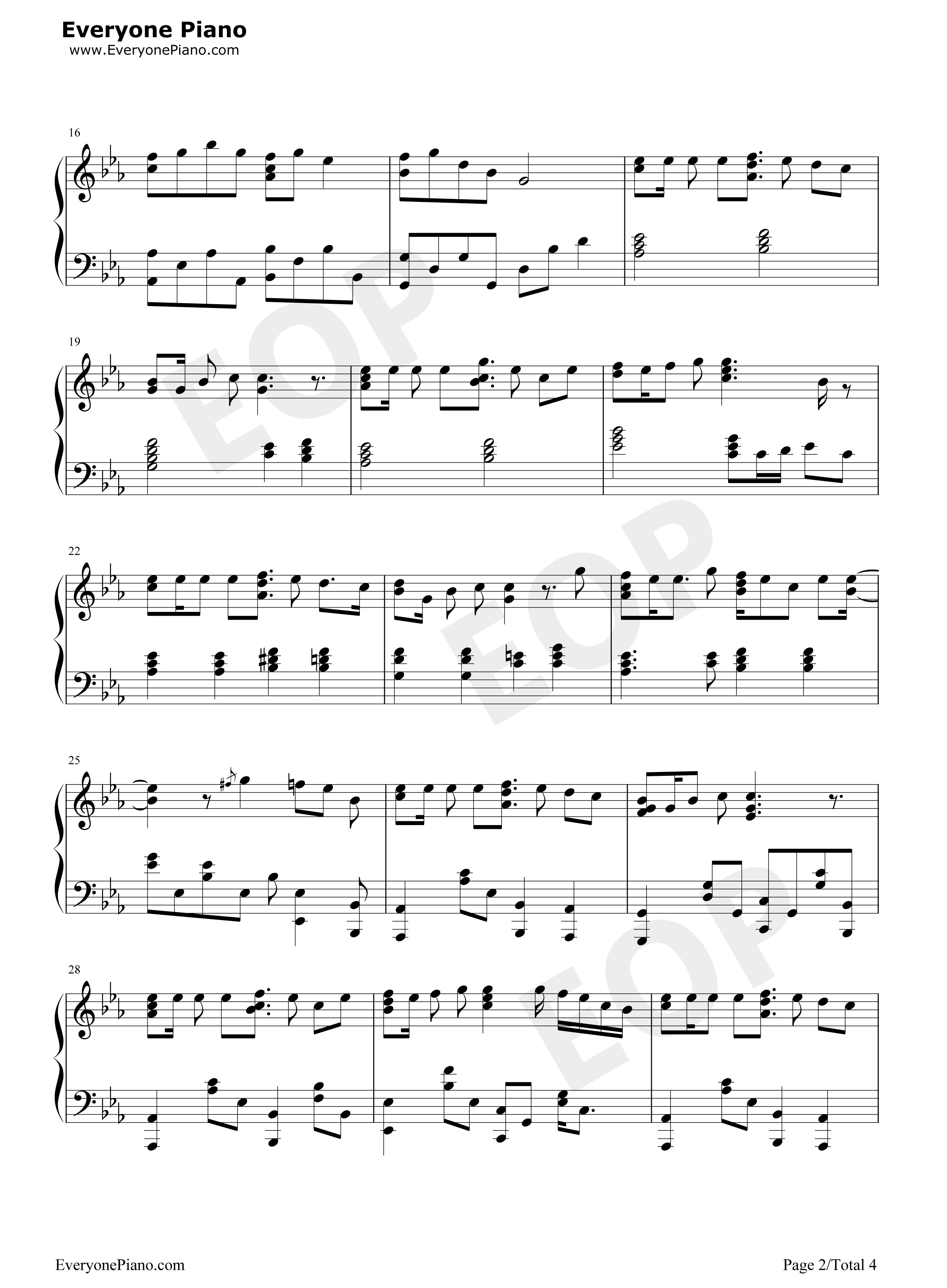 悠悠飘落钢琴谱_sona